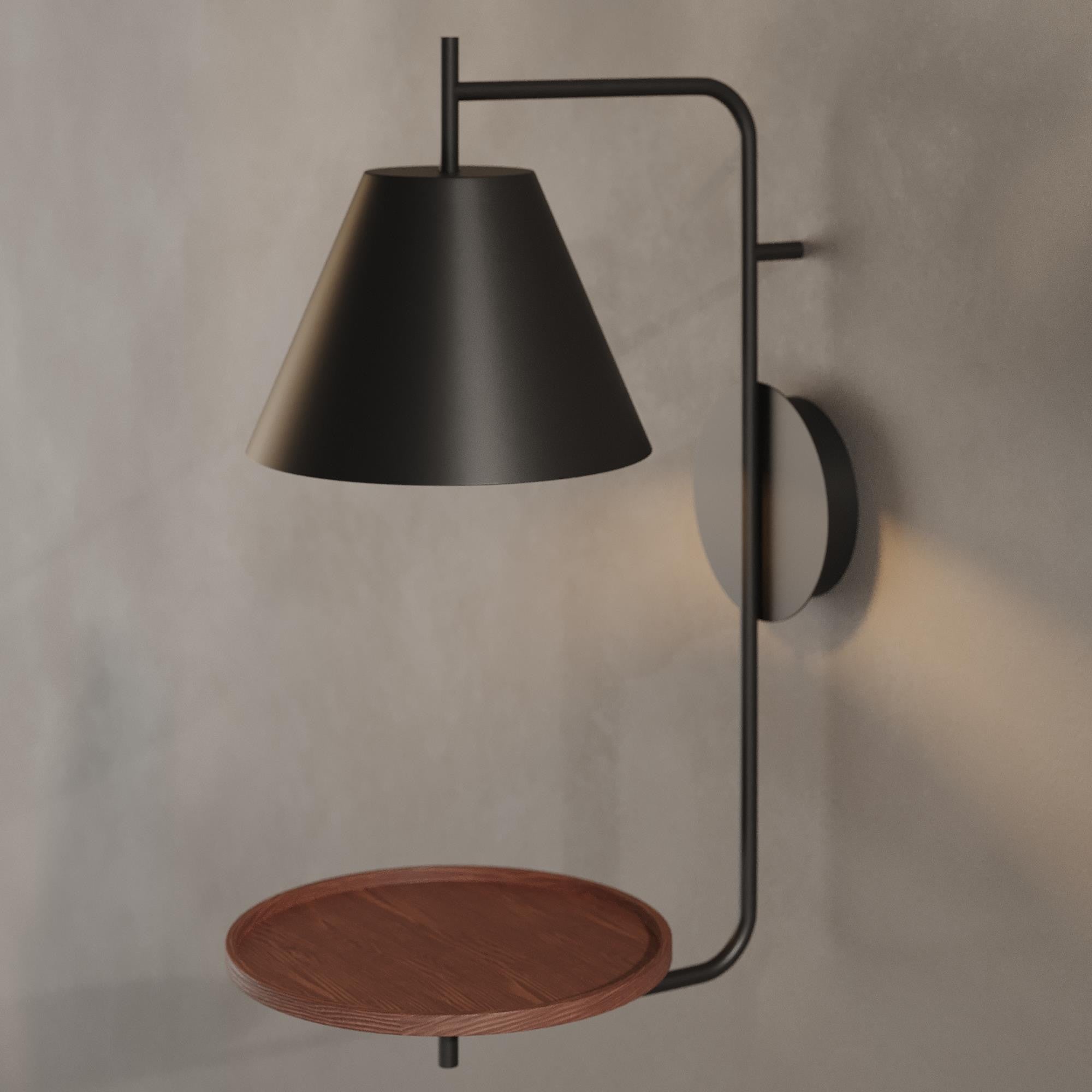 Aplique de pared con estante de apoyo "Bilon" - E27 (15)