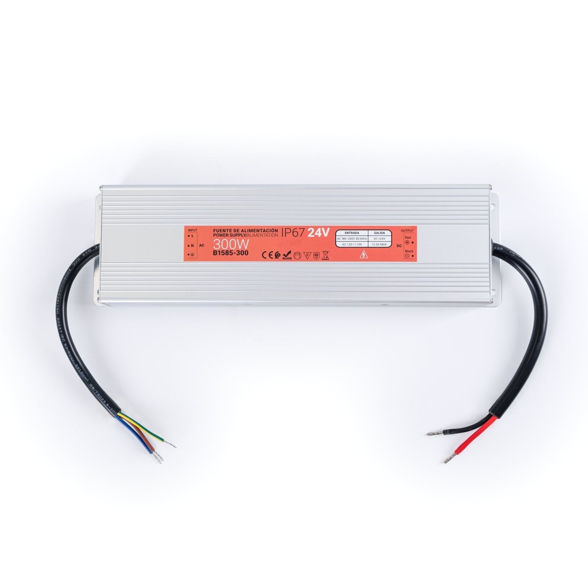 Fuente de alimentación estanca compacta - 300W 24V - 12.5A - IP67 - Barcelona Led-Material eléctrico