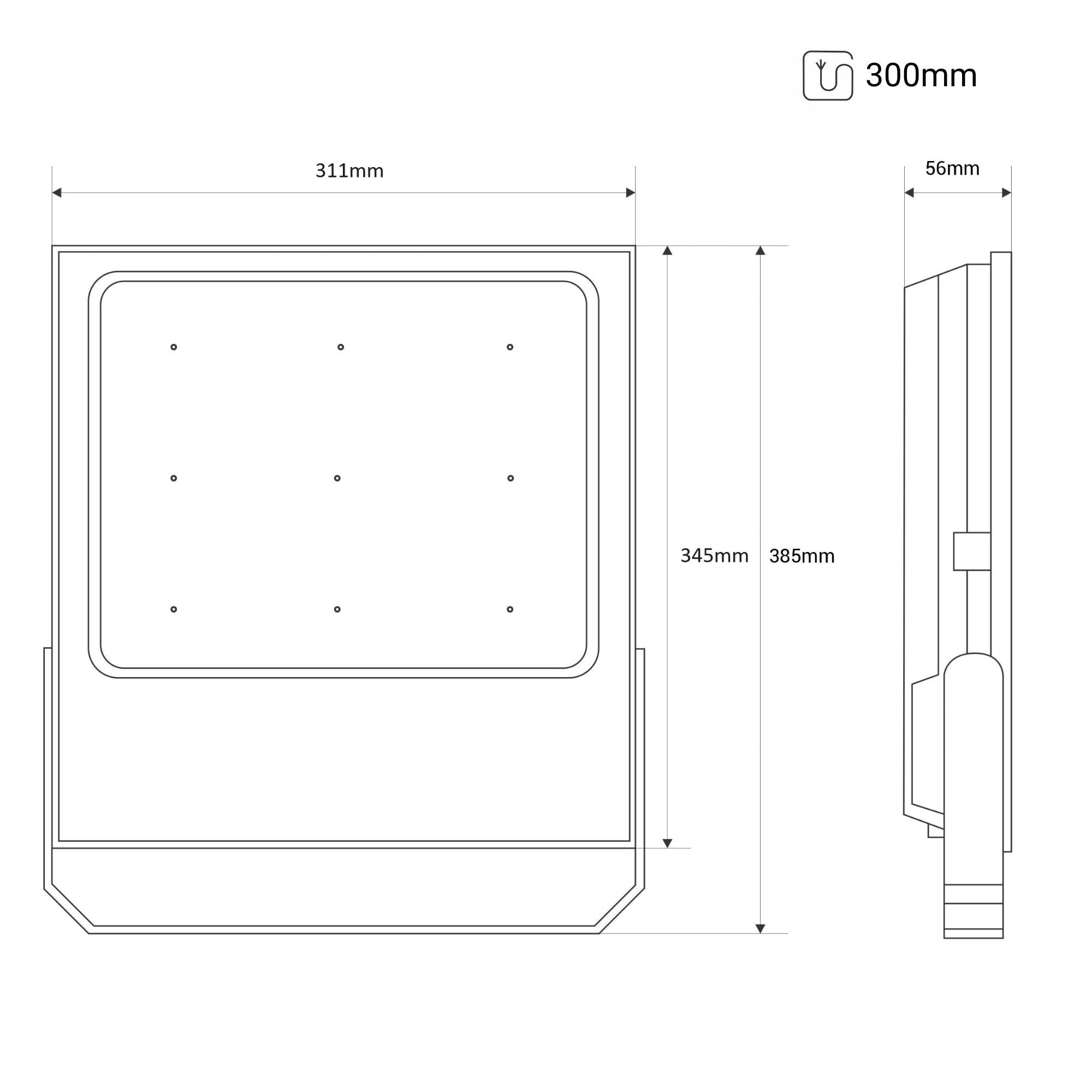 Proyector LED exterior 150W CCT - Serie "PRO" - 110lm/W - IP66 (2)
