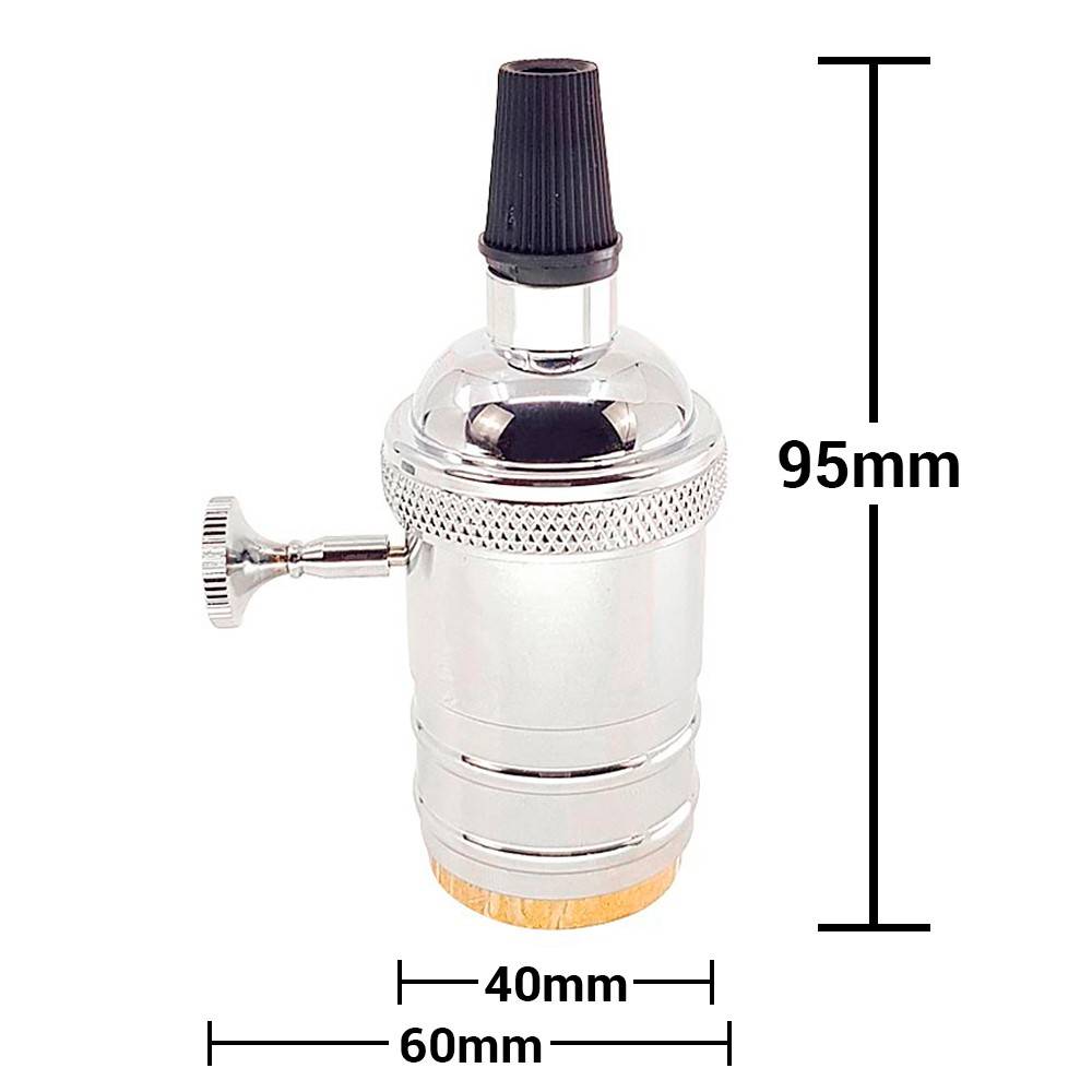 Casquillo E27 Vintage con interruptor Bronce Rosado / Cromado (3)