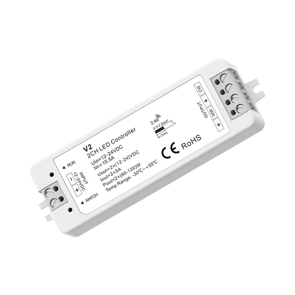 Controlador CCT 12-24V DC - 2 canales - 5A/canal - RF 2.4GHz - Skydance - Barcelona Led-Control y regulación