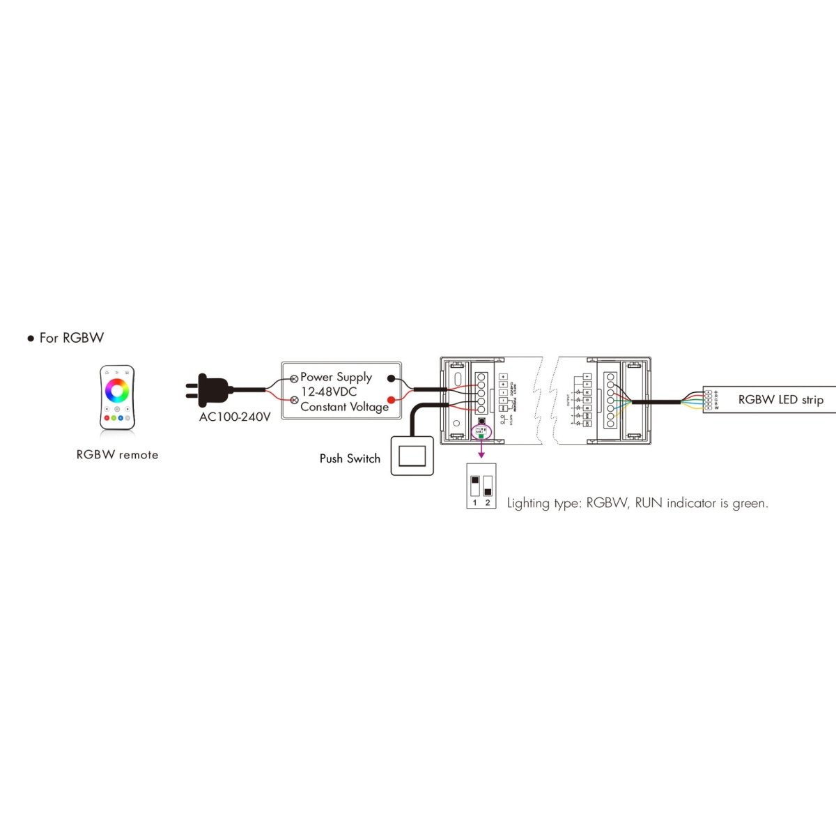 Controlador Monocolor / CCT / RGB / RGBW / RGB + CCT 12-48V DC - 5 en 1 - RF 2.4GHz - PUSH dimmer - Skydance - Barcelona Led-Control y regulación