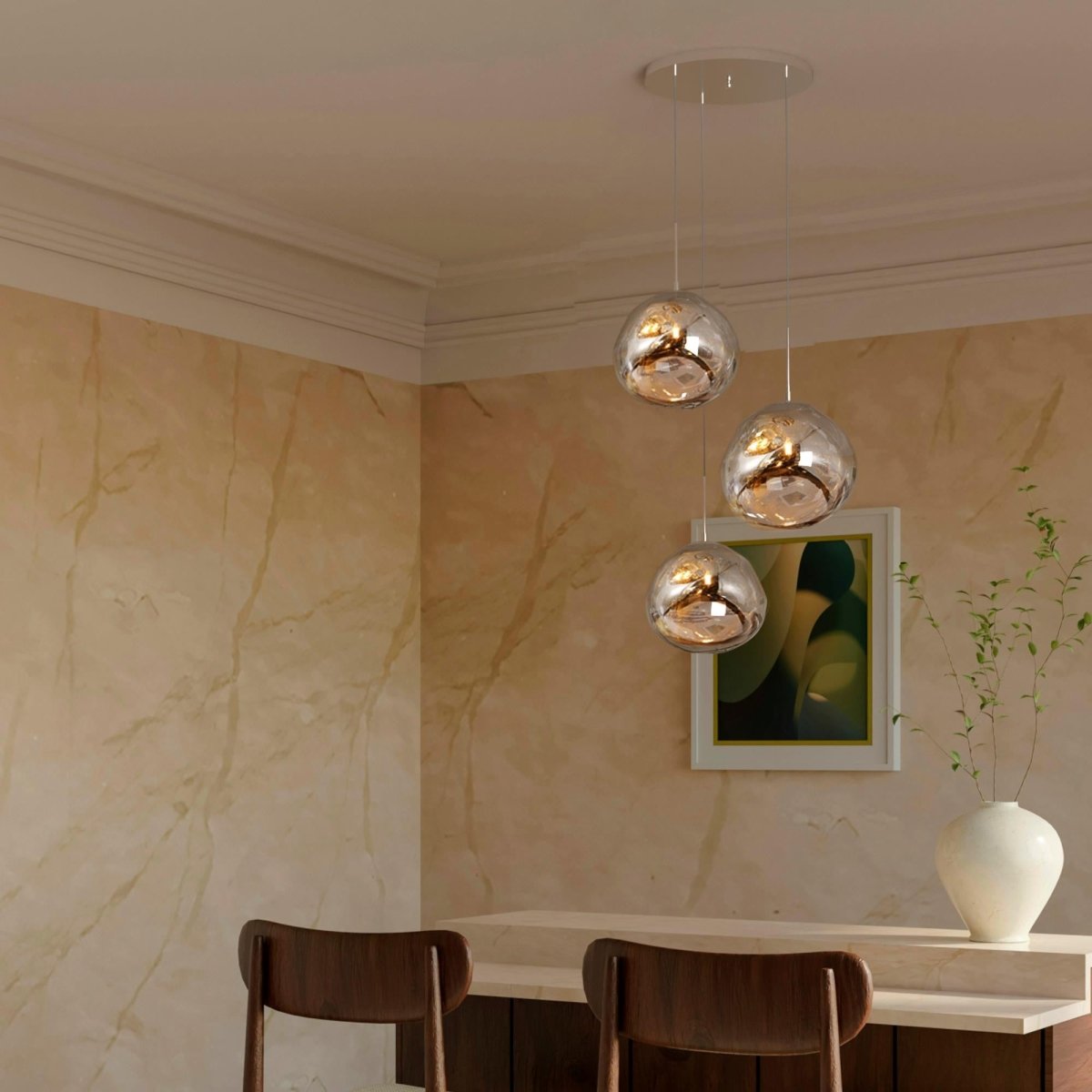 Lámpara colgante cristal triple "KADNIS" - 3 x E27 - Barcelona Led-Decoración