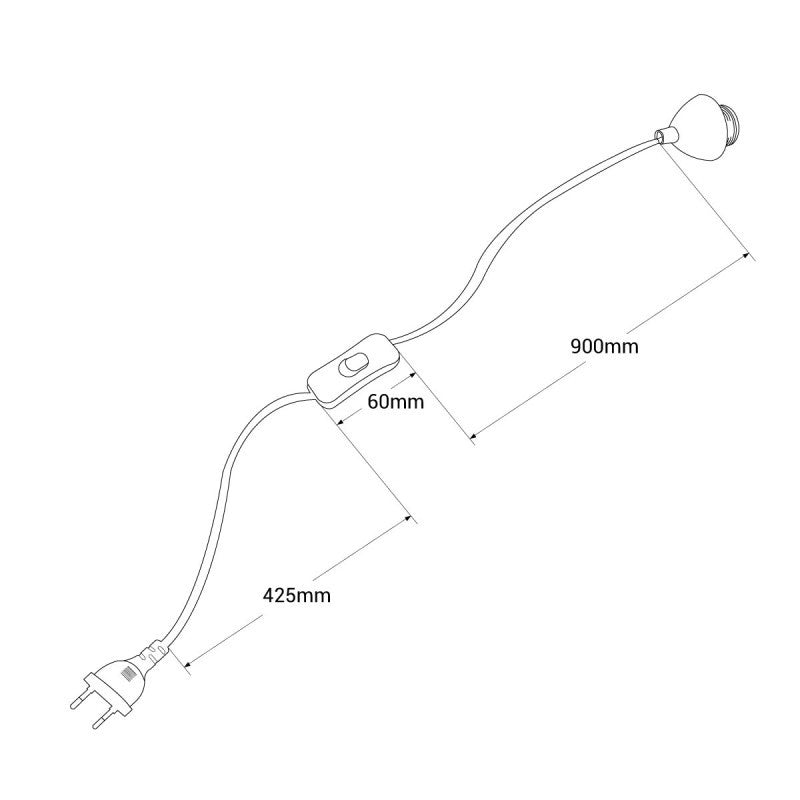 Cable para lámpara de mesa - Casquillo E27, interruptor y enchufe - 1,3 m (7)
