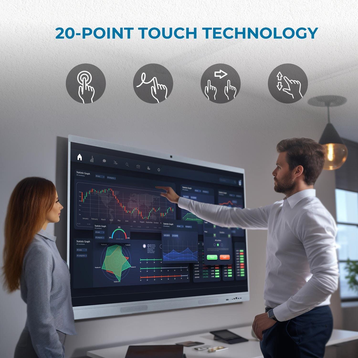 Pantalla digital 55" interactiva táctil con cámara - Smart board - Android + Windows (21)