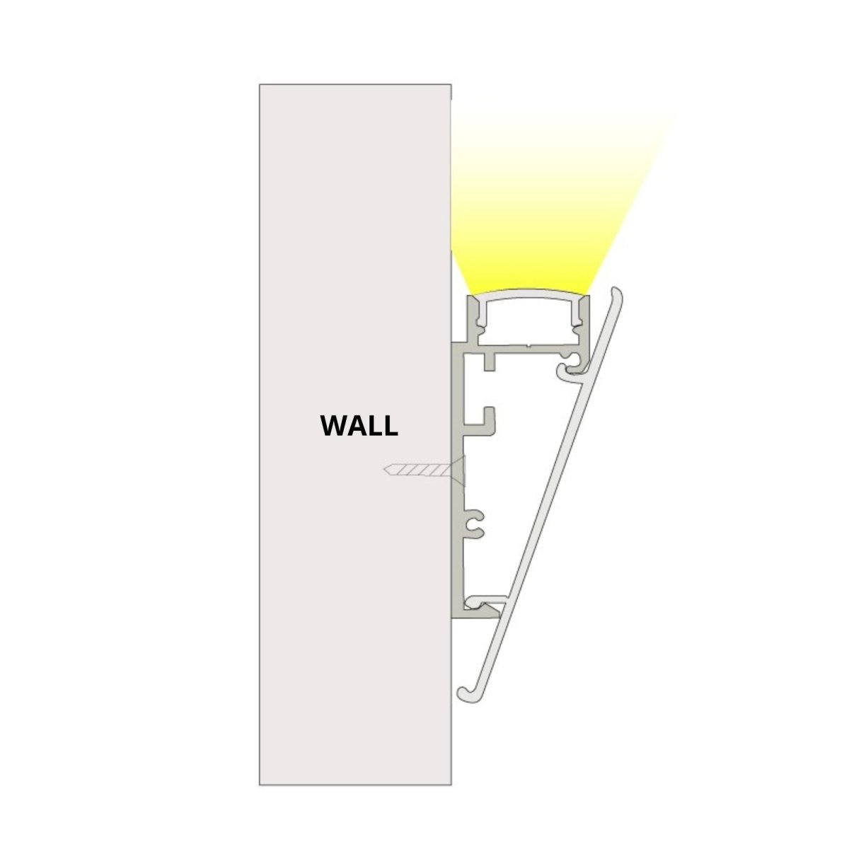 Perfil de aluminio superficie - Tira LED ≤ 12mm - 23.5x57.8mm - 2 metros - Barcelona Led-