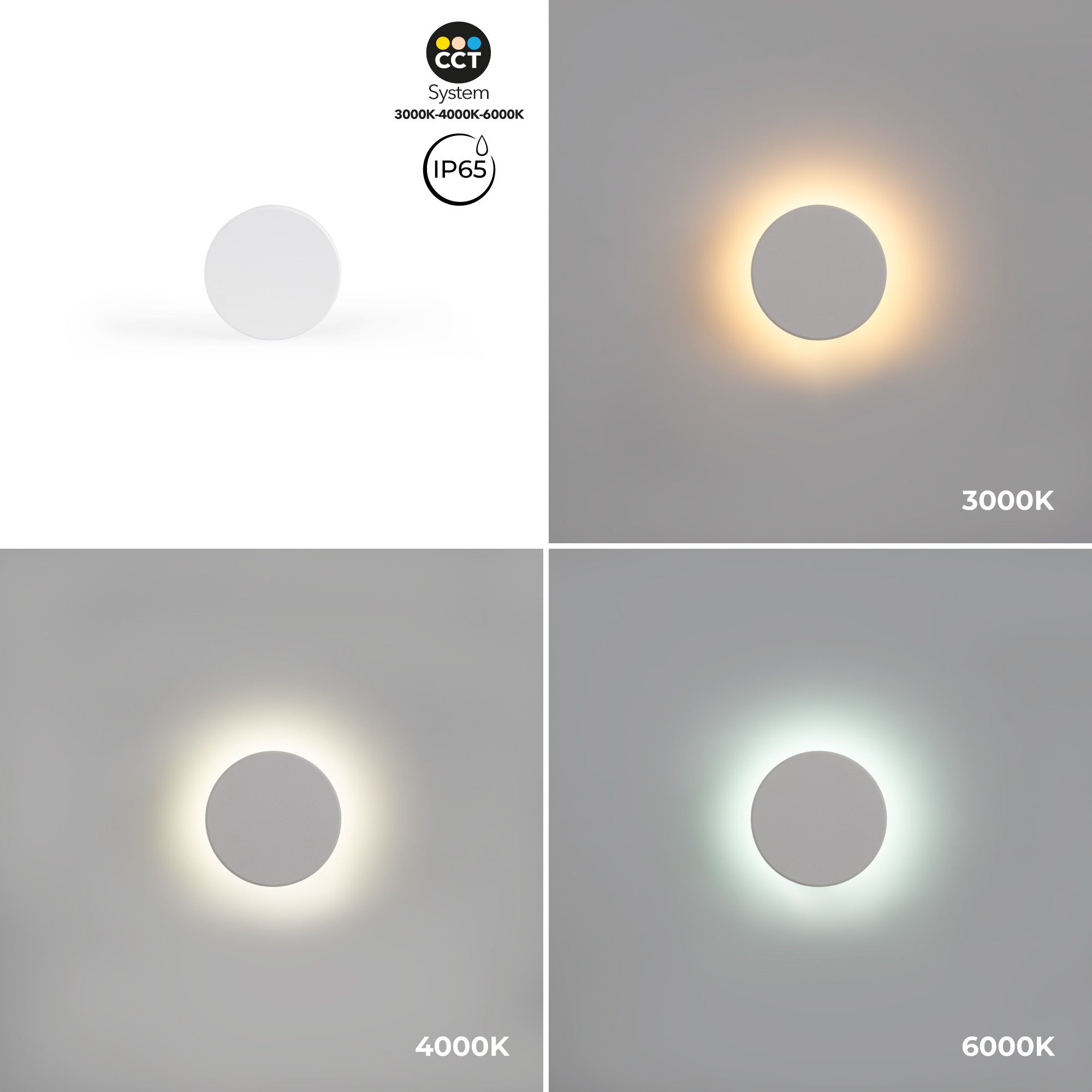 Aplique de pared circular "Eclipse" 9W - CCT - IP65 (27)