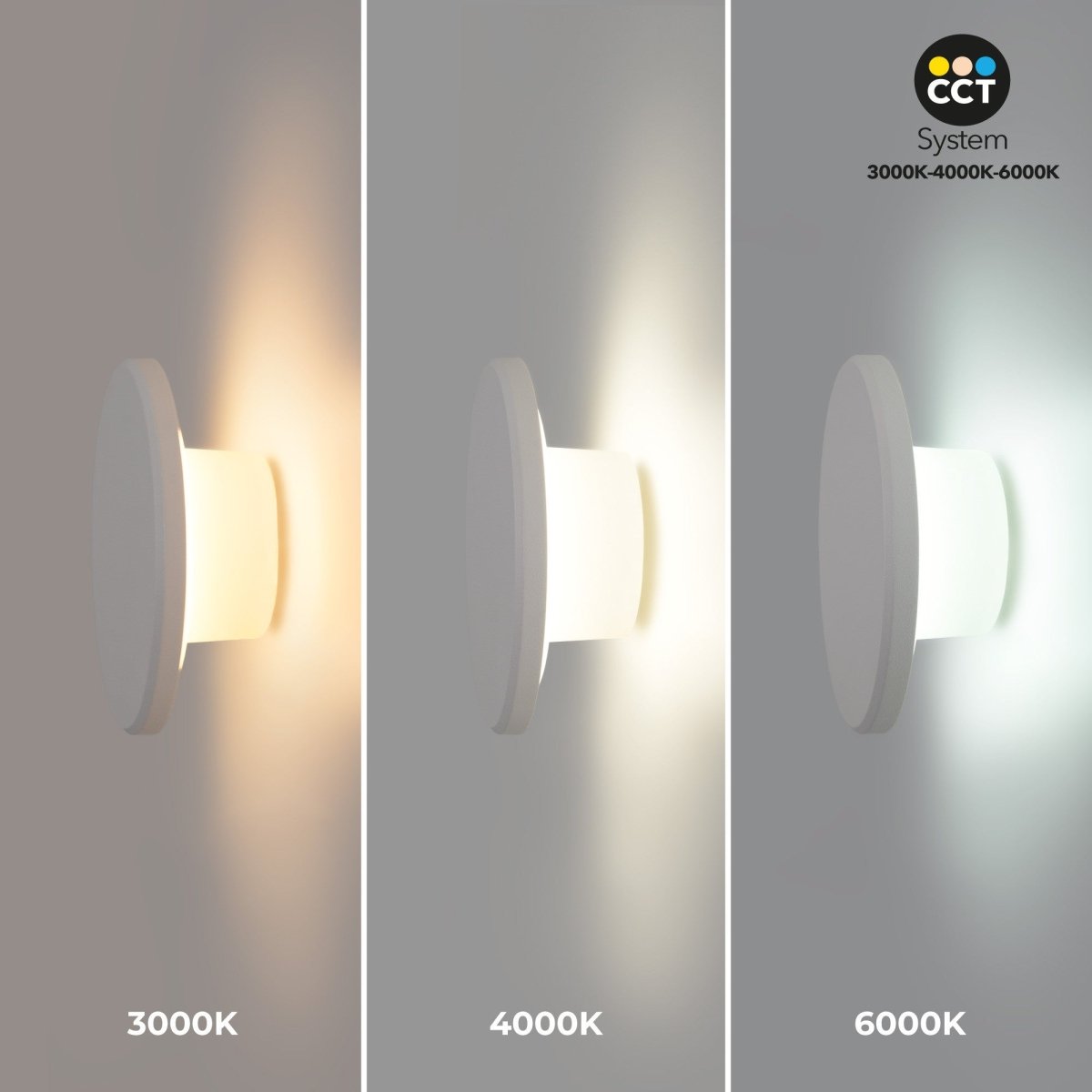 Aplique de pared circular "Eclipse" 9W - CCT - IP65 - Barcelona Led-Decoración