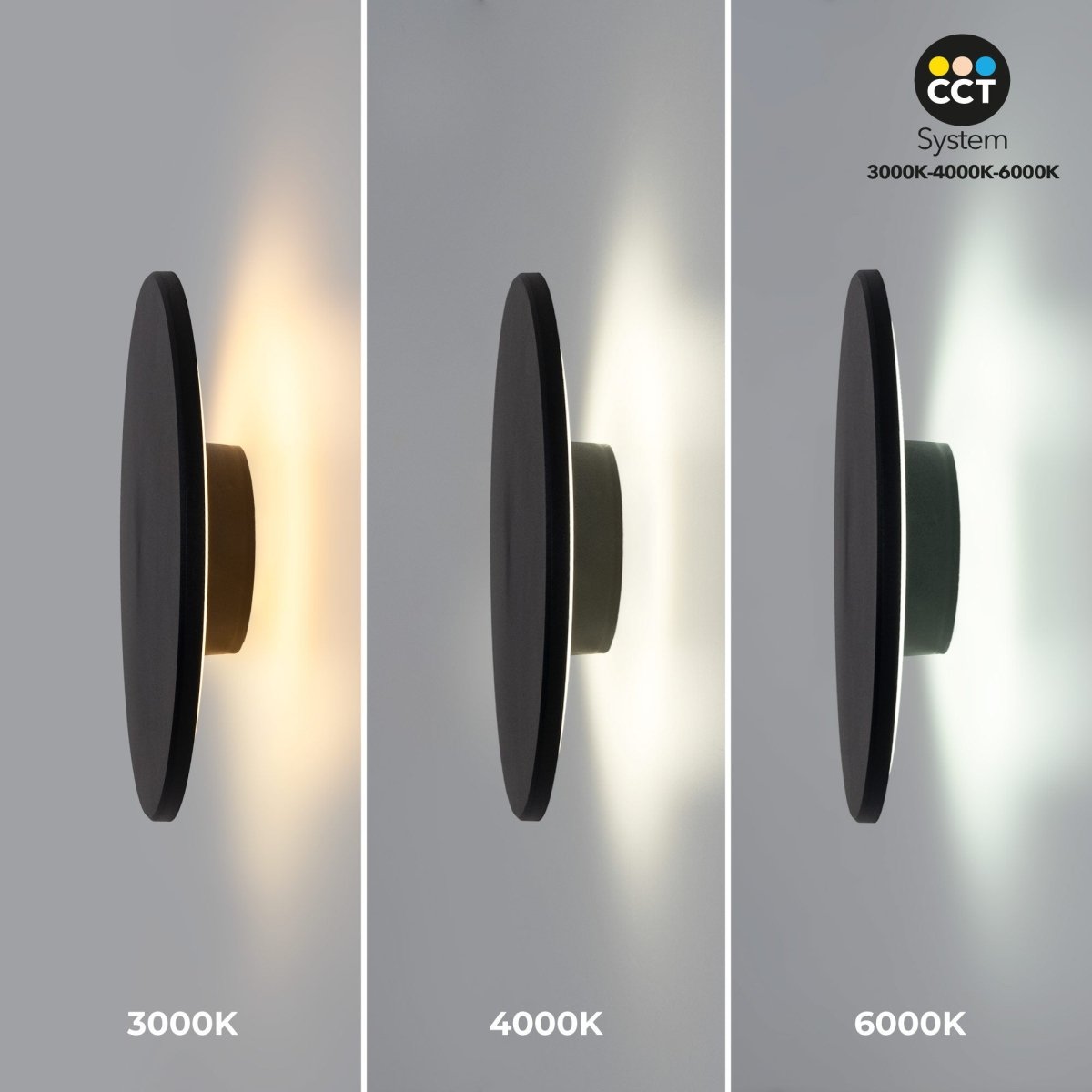 Aplique de pared circular "Eclipse" 18W - CCT - IP65 - Barcelona Led-Decoración