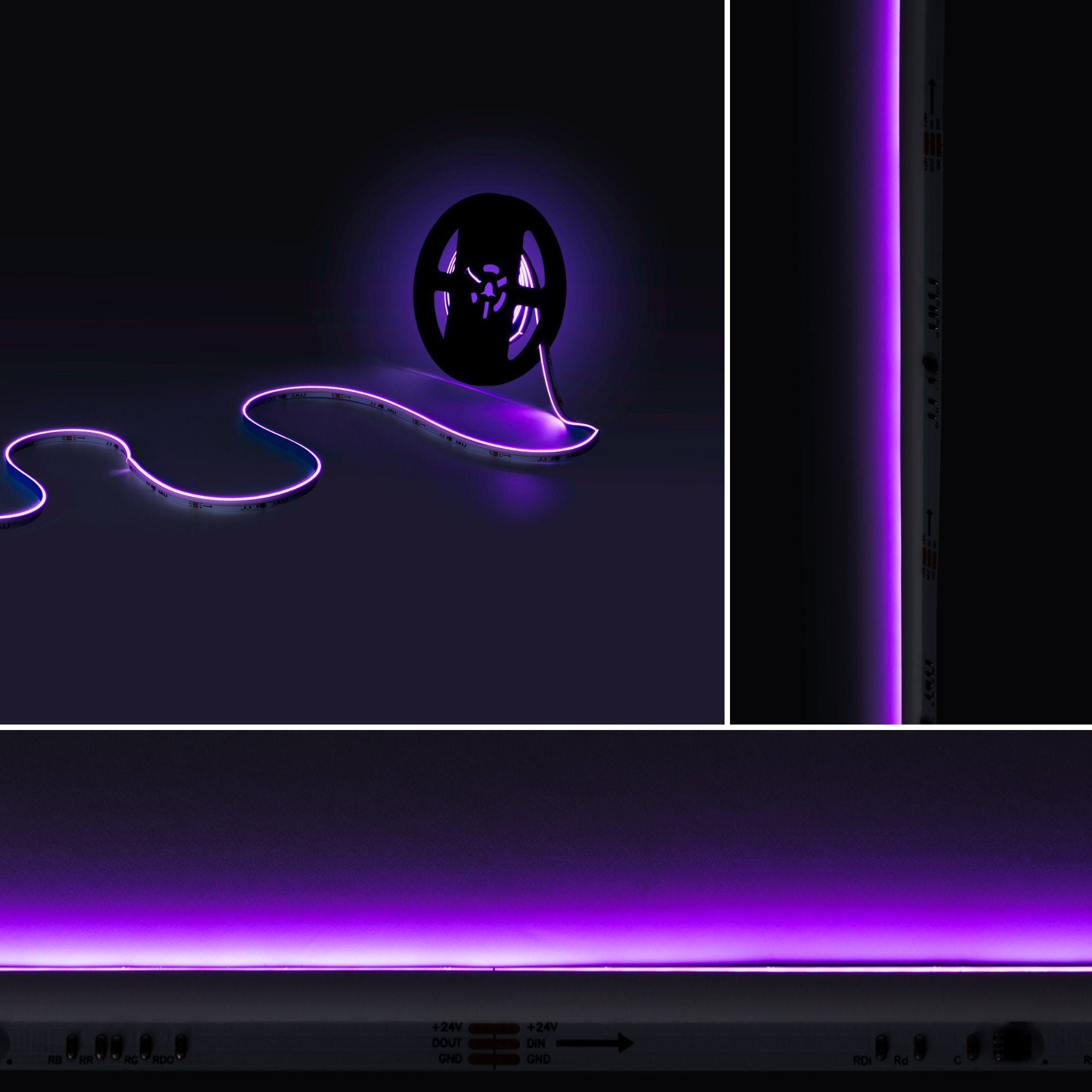 Tira LED inteligente RGB COB 24V DC - Emisión lateral - 12W/m - 10mm - IP20 - Rollo de 5 metros (15)