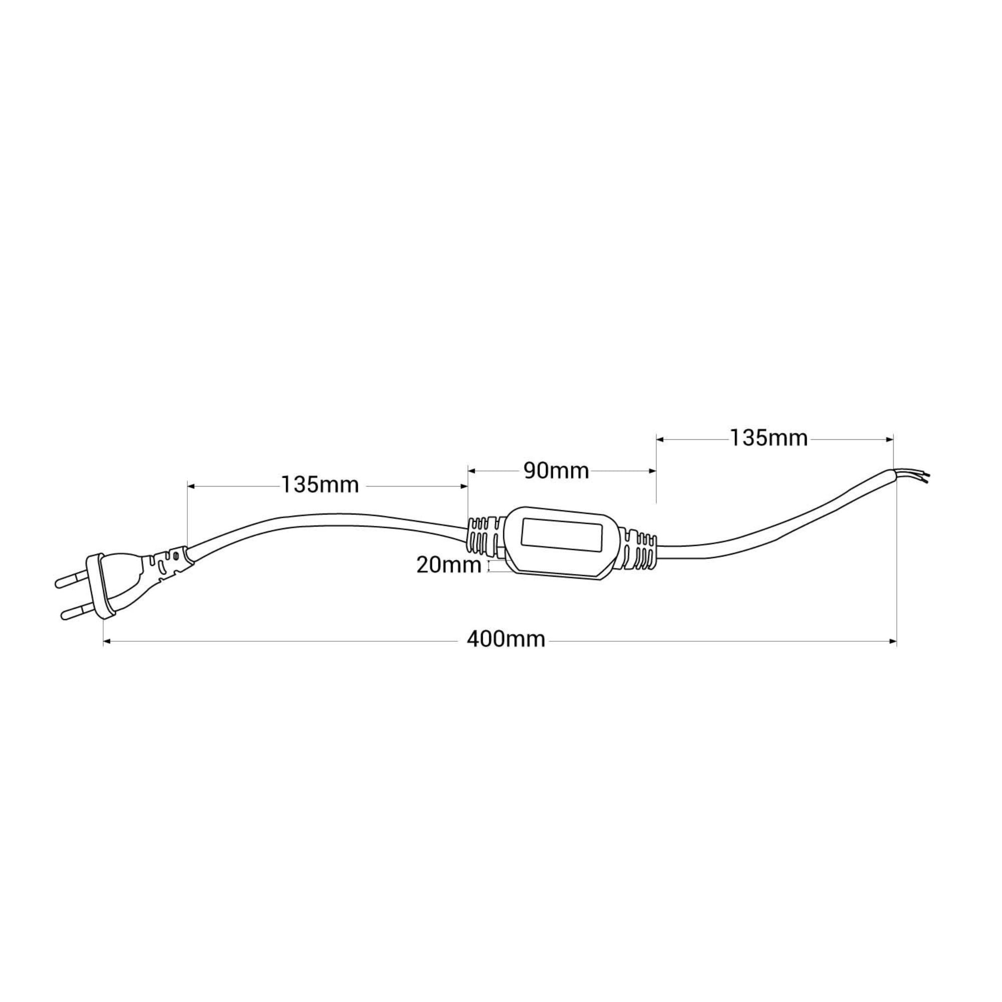 Cable rectificador corriente para tira LED COB 220V AC - IP67 (2)