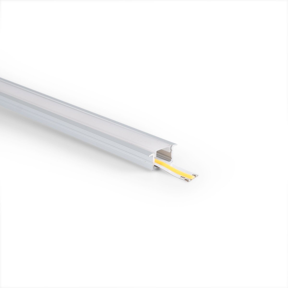 Perfil de aluminio empotrable para tira LED ≤ 15mm - 18.5x12mm - 2 metros - Barcelona Led-