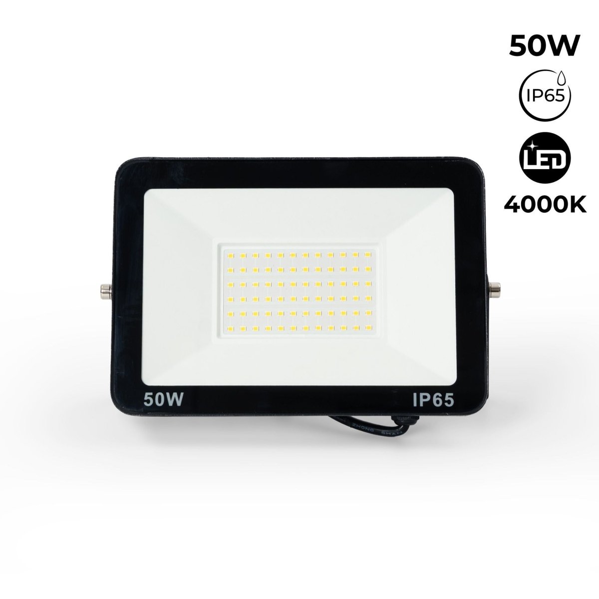 Proyector LED exterior 50W - 95lm/W - IP65 - Negro - Barcelona Led-