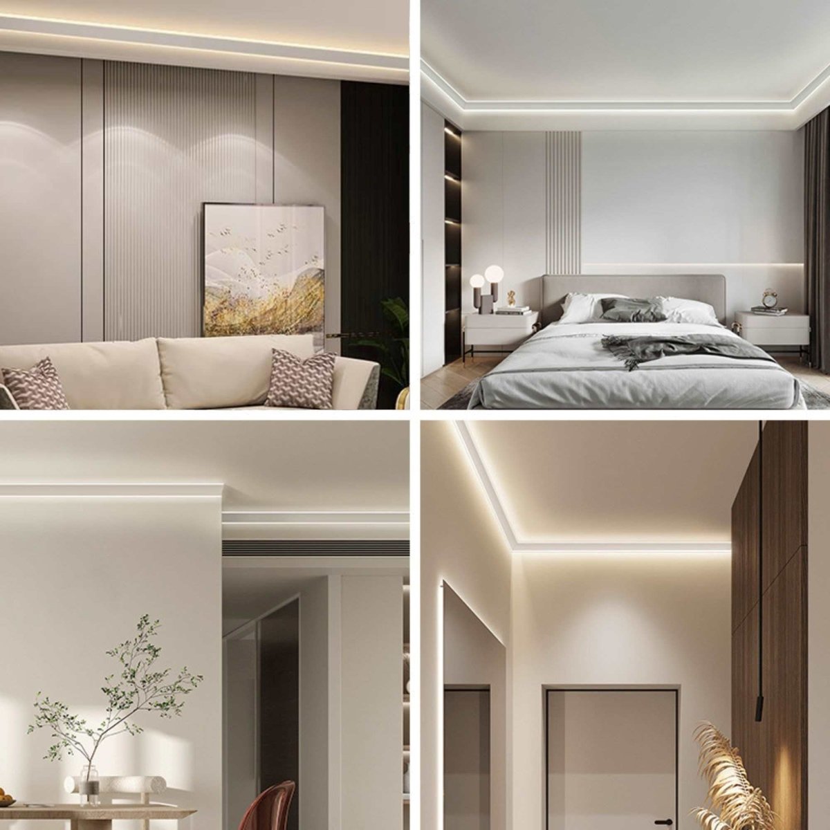 Perfil de aluminio para esquinas - Tira LED doble - 38.7x39mm - 2 metros - Barcelona Led-