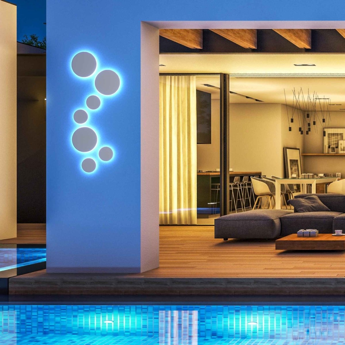Aplique de pared circular "Eclipse" 9W - CCT - IP65 - Barcelona Led-Decoración