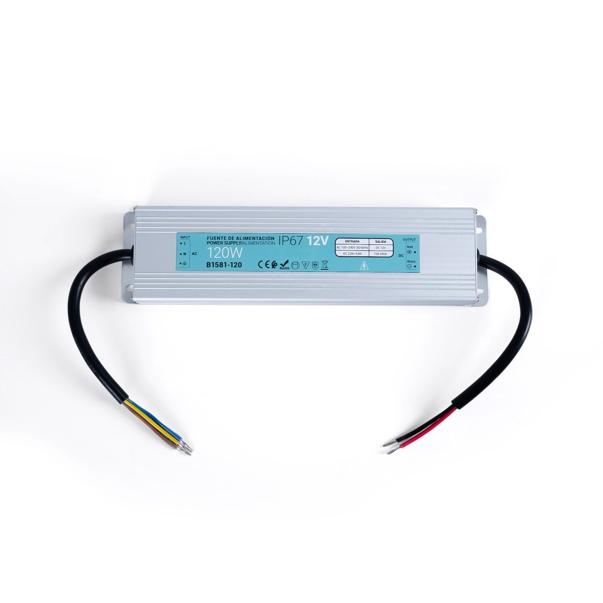 Fuente de alimentación estanca compacta 12V 120W IP67 - Barcelona Led-Material eléctrico
