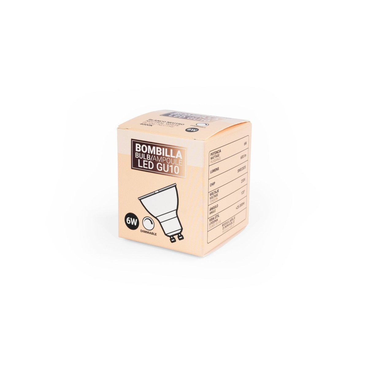Bombilla LED GU10 - 6W - Regulable - 120º - Barcelona Led-