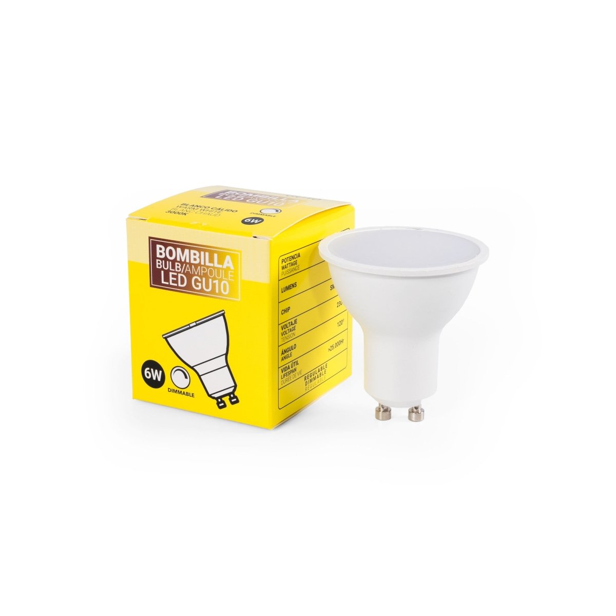 Bombilla LED GU10 - 6W - Regulable - 120º - Barcelona Led-