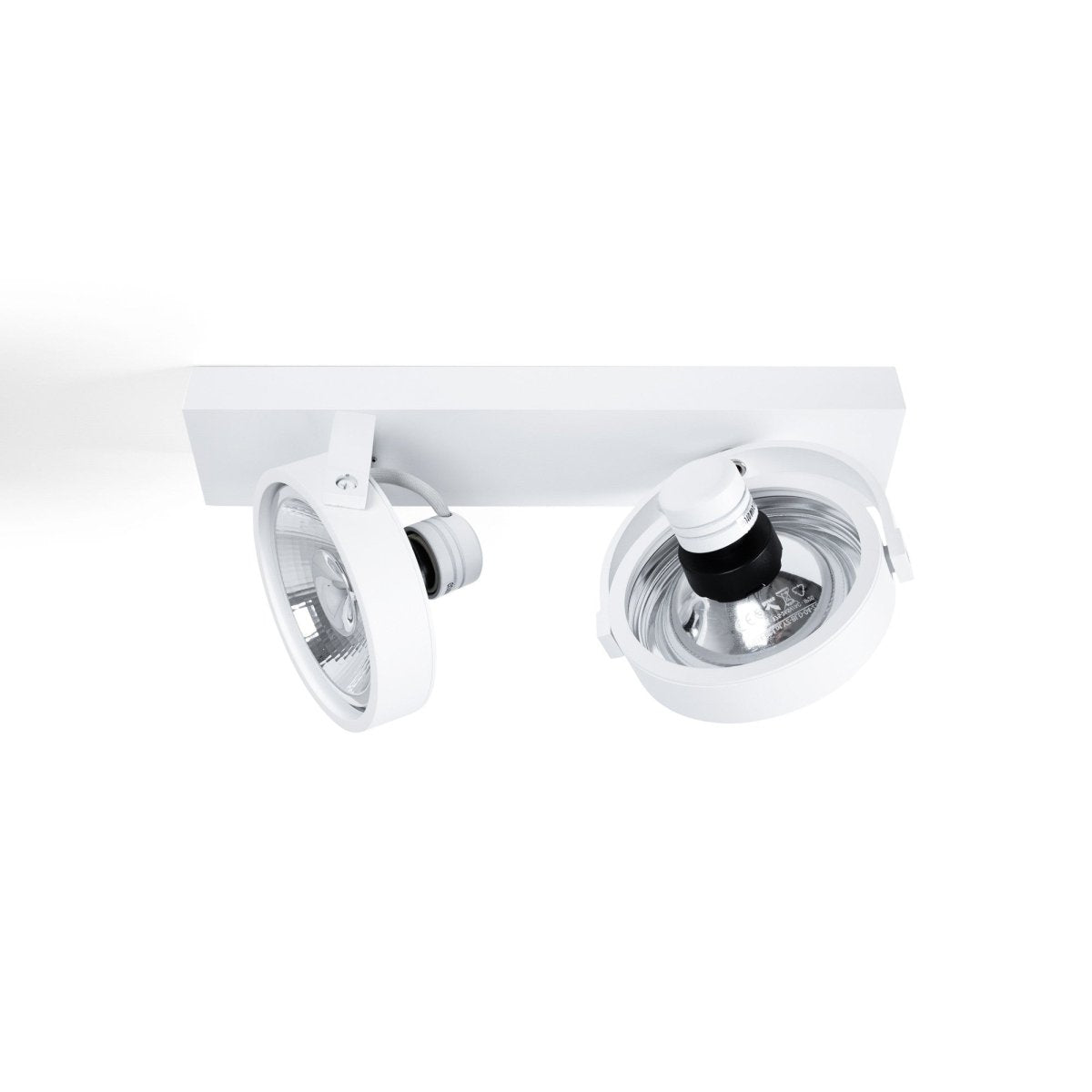 Foco de techo doble orientable "IRIS" + 2 bombillas AR111 GU10 - Barcelona Led-Decoración