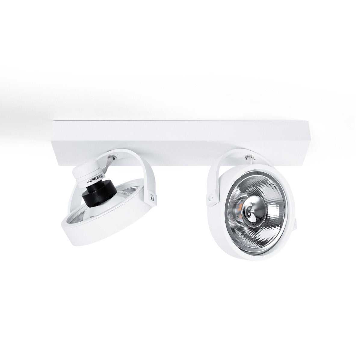 Foco de techo doble orientable "IRIS" + 2 bombillas AR111 GU10 - Barcelona Led-Decoración