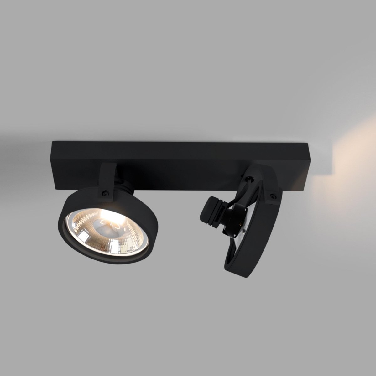 Foco de techo doble orientable "IRIS" + 2 bombillas AR111 GU10 - Barcelona Led-Decoración