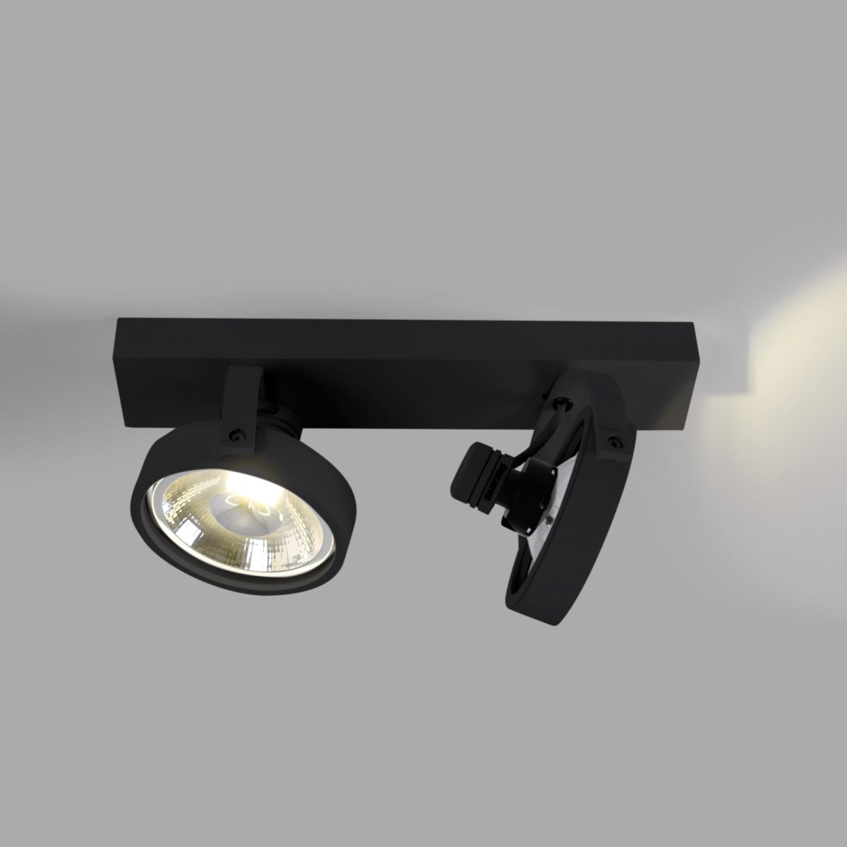 Foco de techo doble orientable "IRIS" + 2 bombillas AR111 GU10 - Barcelona Led-Decoración