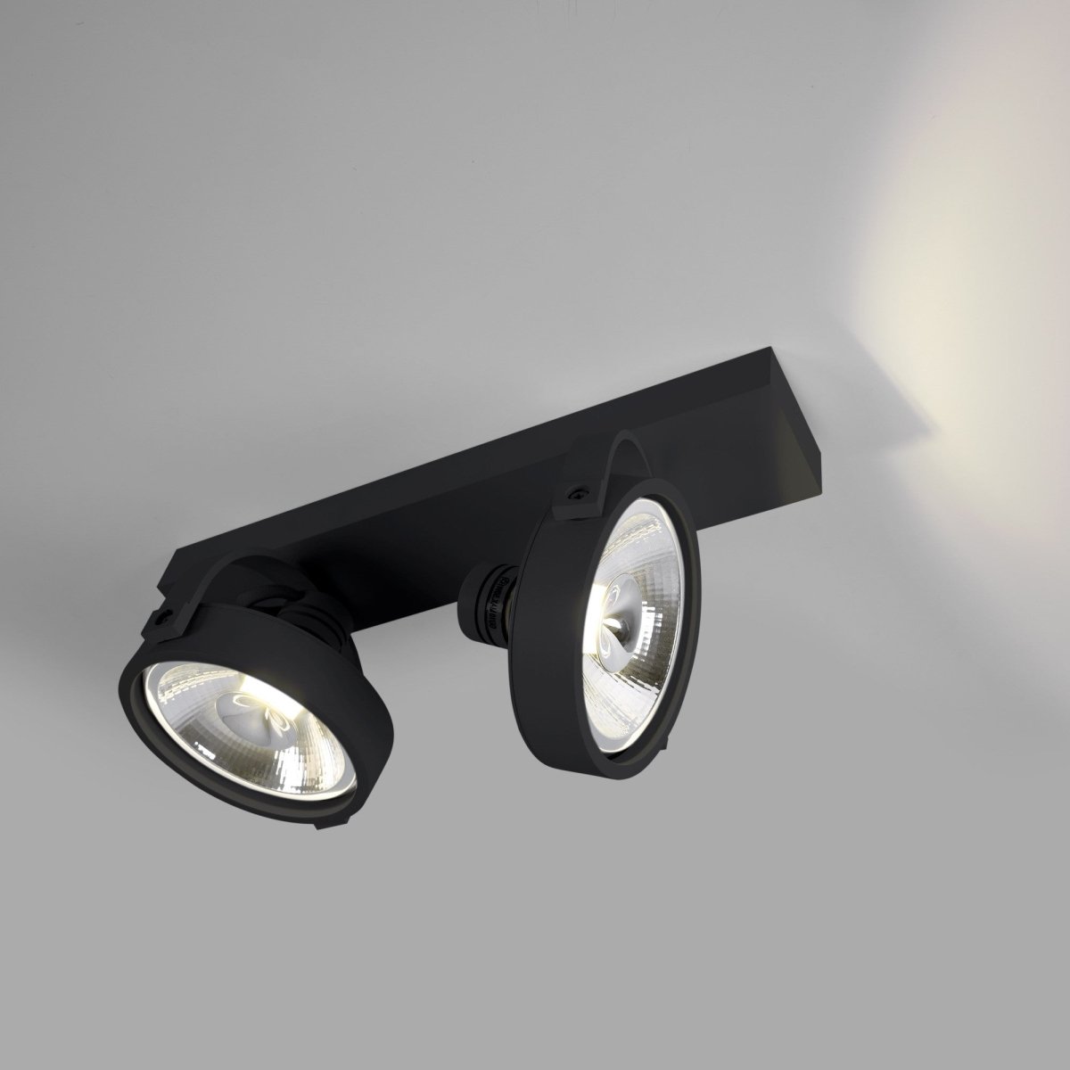 Foco de techo doble orientable "IRIS" + 2 bombillas AR111 GU10 - Barcelona Led-Decoración