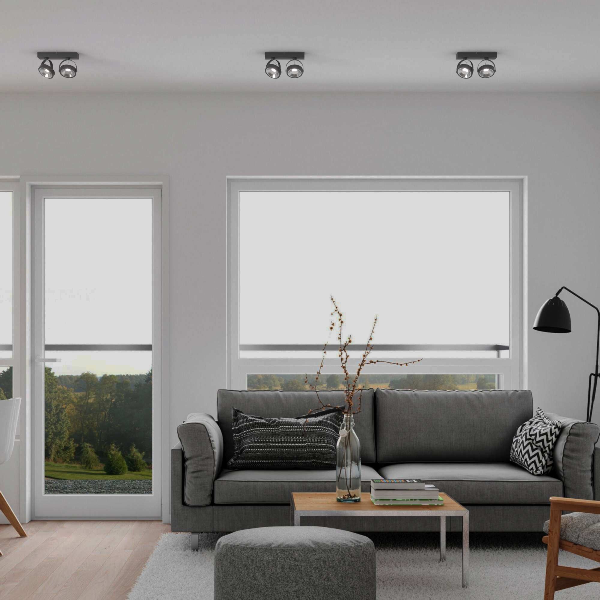 Foco de techo doble orientable "IRIS" + 2 bombillas AR111 GU10 (39)