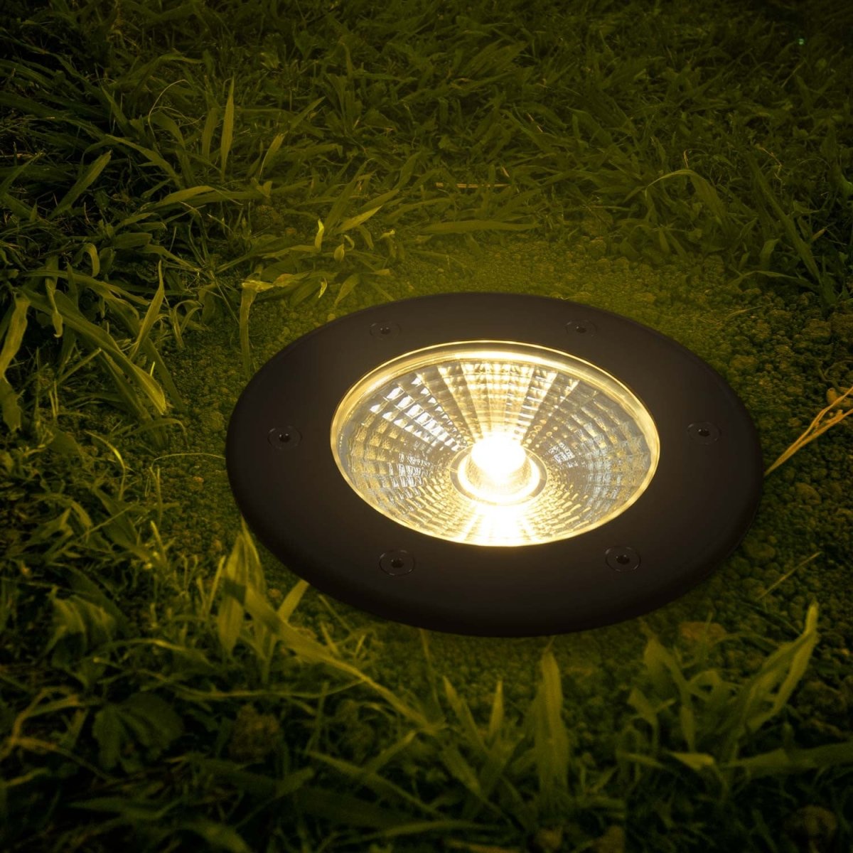 Baliza LED exterior suelo 18W - 12V DC - IP67 - Ø15cm -30º - RGB/3000K - Barcelona Led-