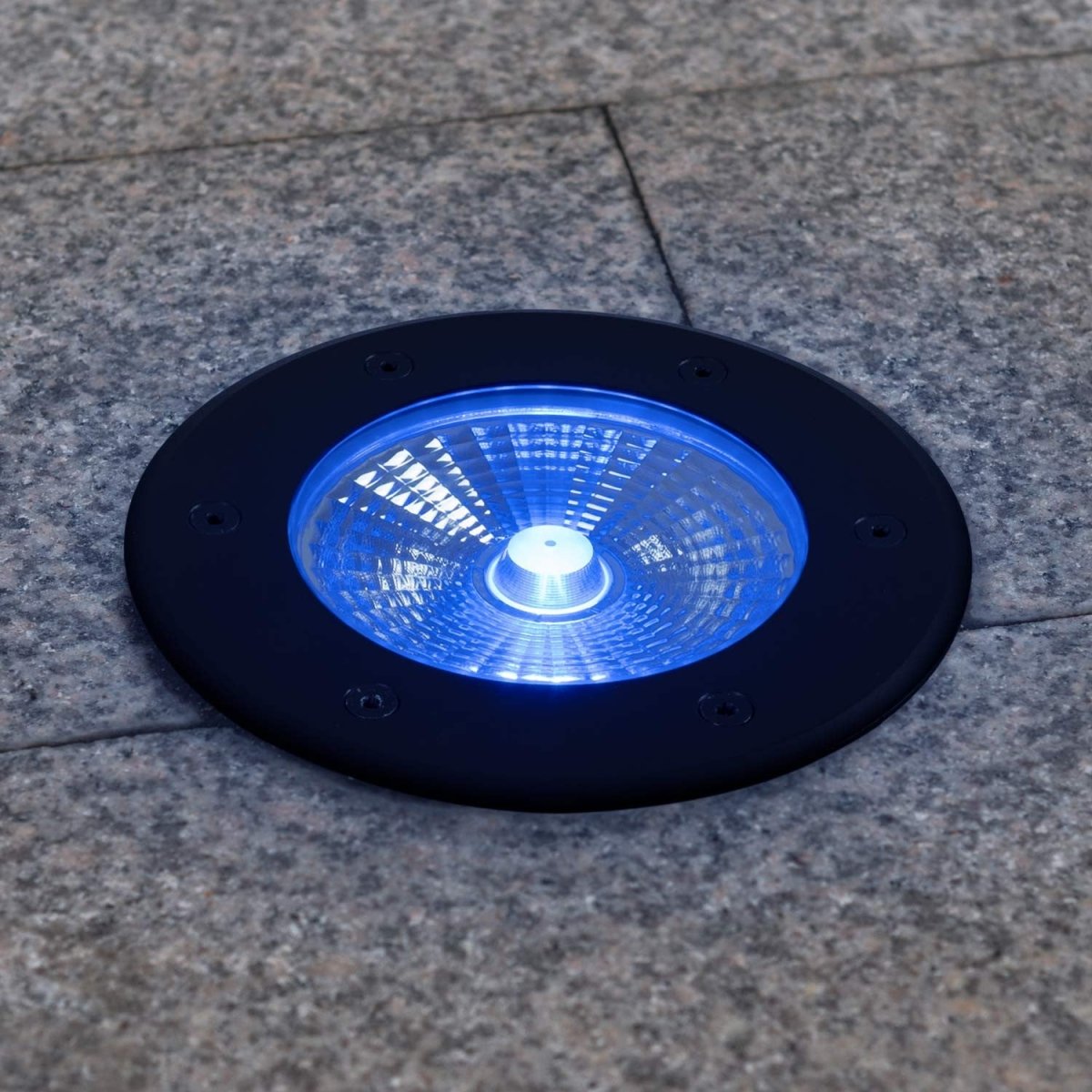 Baliza LED exterior suelo 18W - 12V DC - IP67 - Ø15cm -30º - RGB/3000K - Barcelona Led-