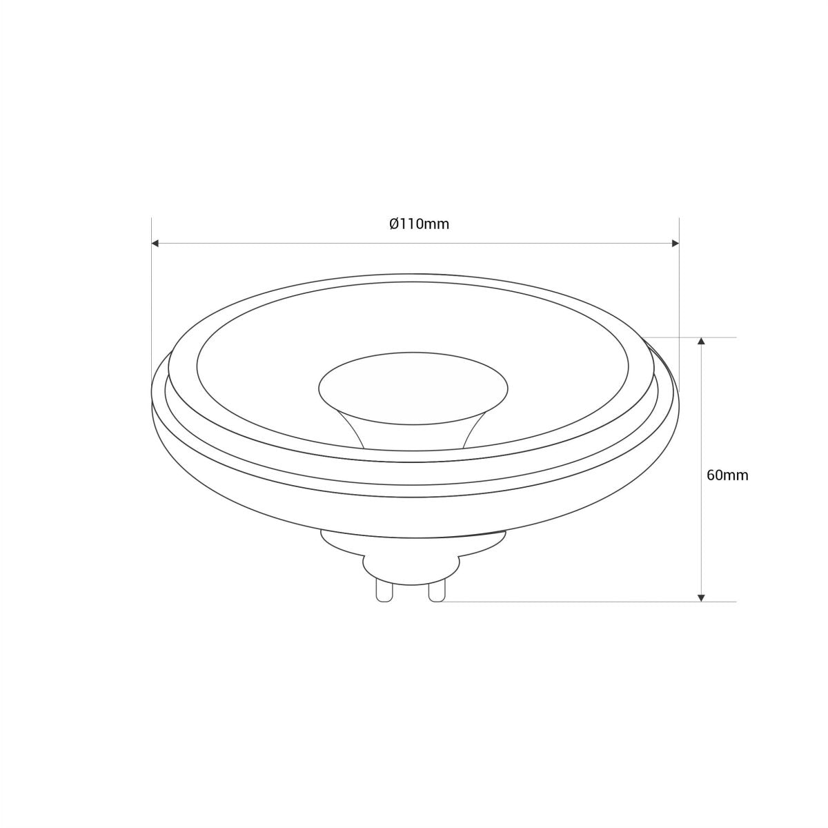 Foco de techo doble orientable "IRIS" + 2 bombillas AR111 GU10 - Barcelona Led-Decoración