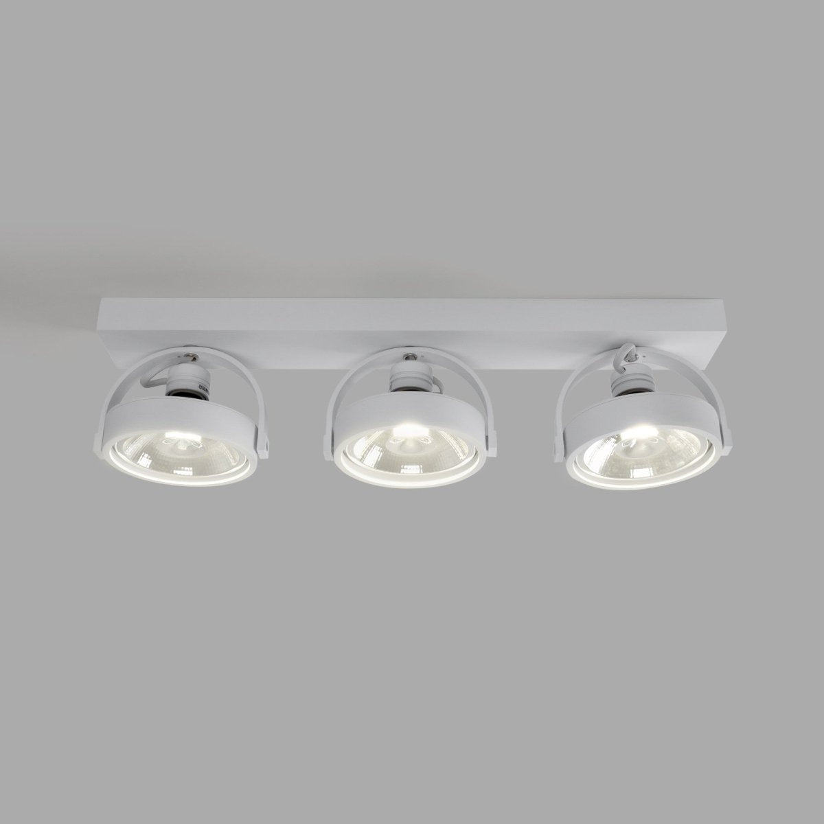 Foco de techo triple orientable "IRIS" + 3 bombillas AR111 GU10 - Barcelona Led-Decoración