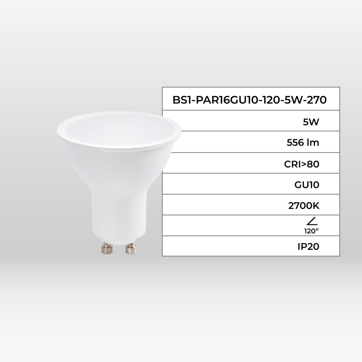 Bombilla LED GU10 - 5W - 120° - Barcelona Led-