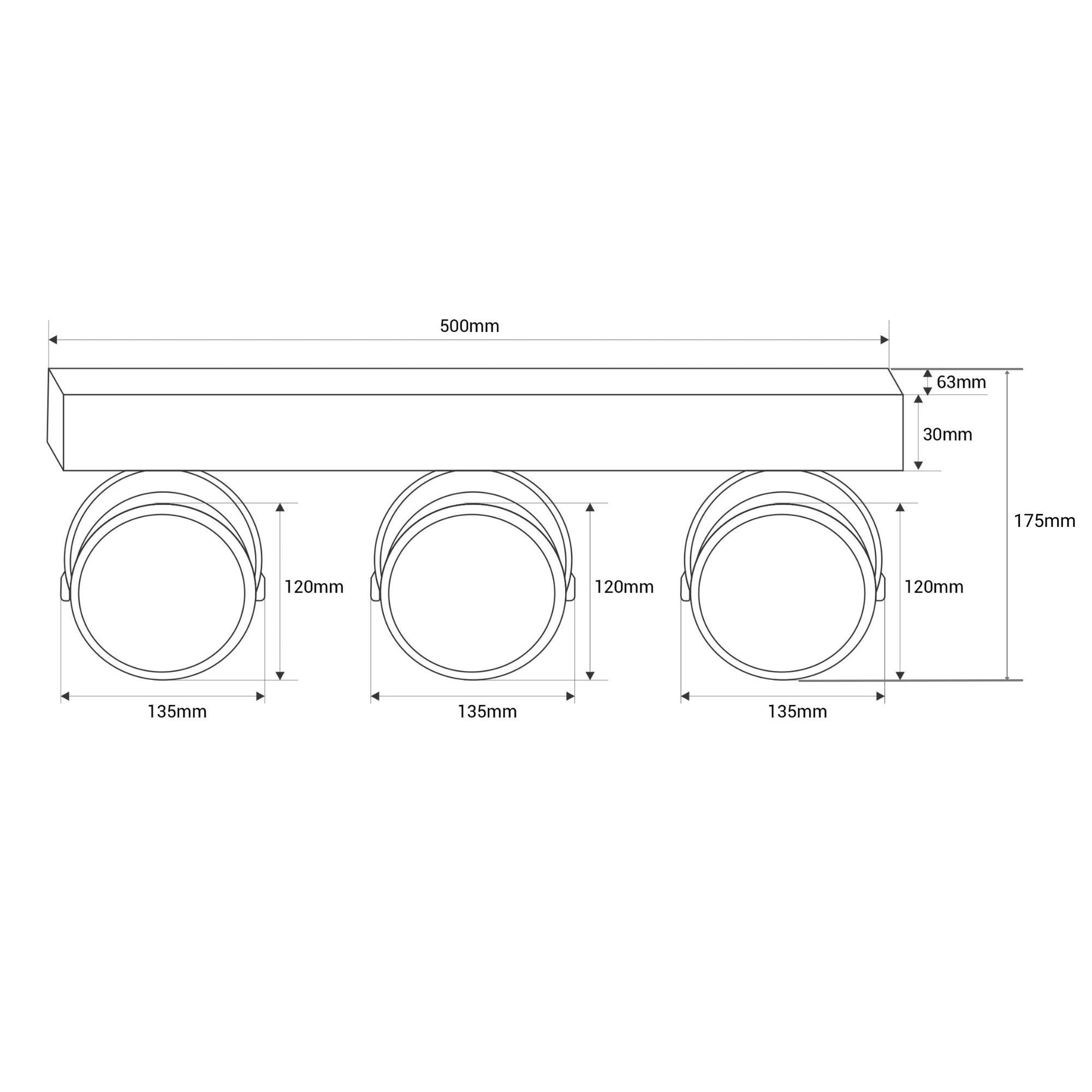 Foco de techo triple orientable "IRIS" - 3 x AR111 GU10 (14)
