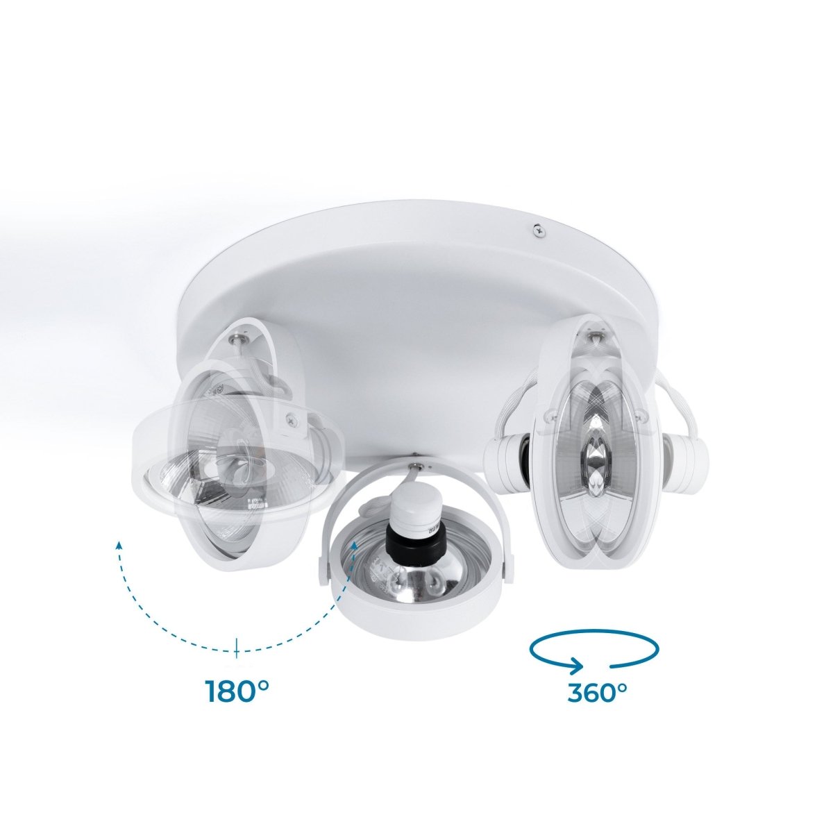 Aplique de techo triple orientable "IRIS 3" + 3 bombillas AR111 - Barcelona Led-Decoración