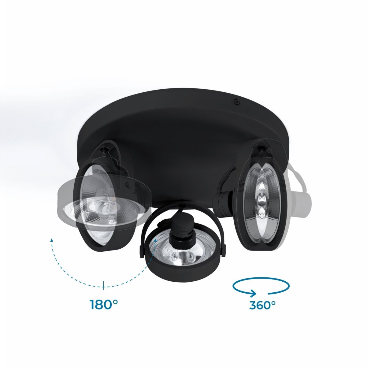 Aplique de techo triple orientable "IRIS 3" + 3 bombillas AR111 - Barcelona Led-Decoración