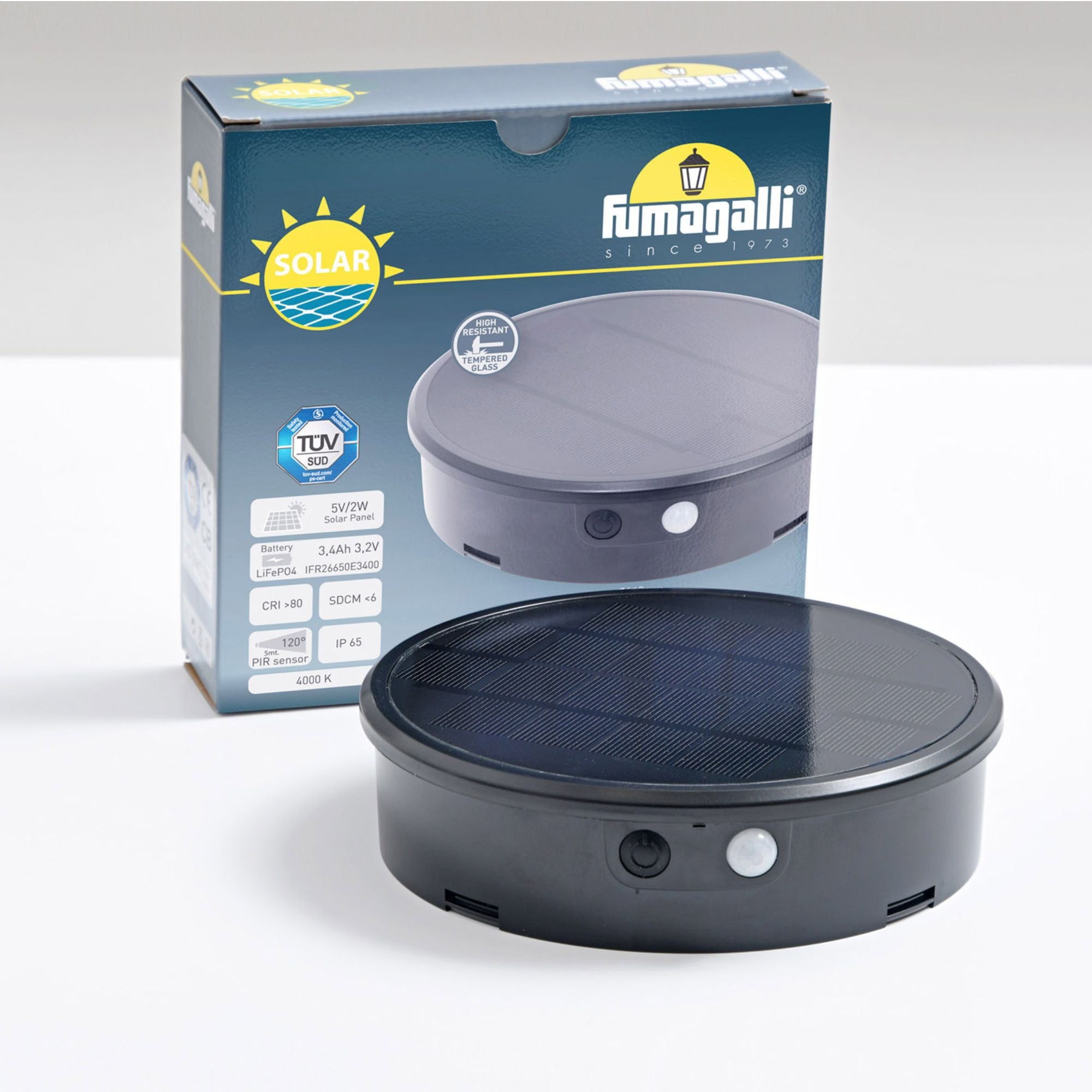 Bolardo solar LED "FELICE 400" con sensor PIR - 33 cm - 4000K - 2 modos de funcionamiento (4)