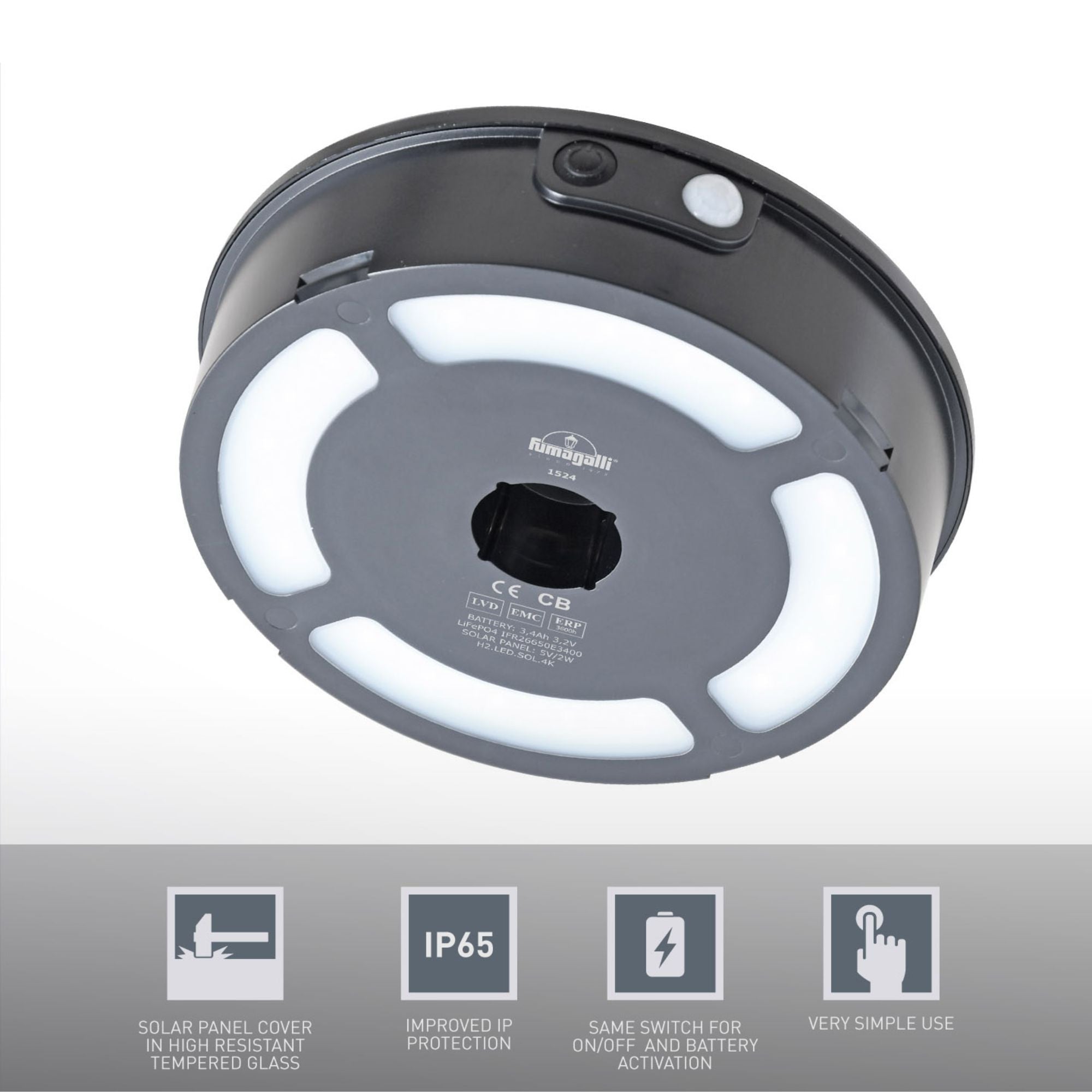 Bolardo solar LED "FELICE 800" con sensor PIR - 73 cm - 4000K - 2 modos de funcionamiento (7)