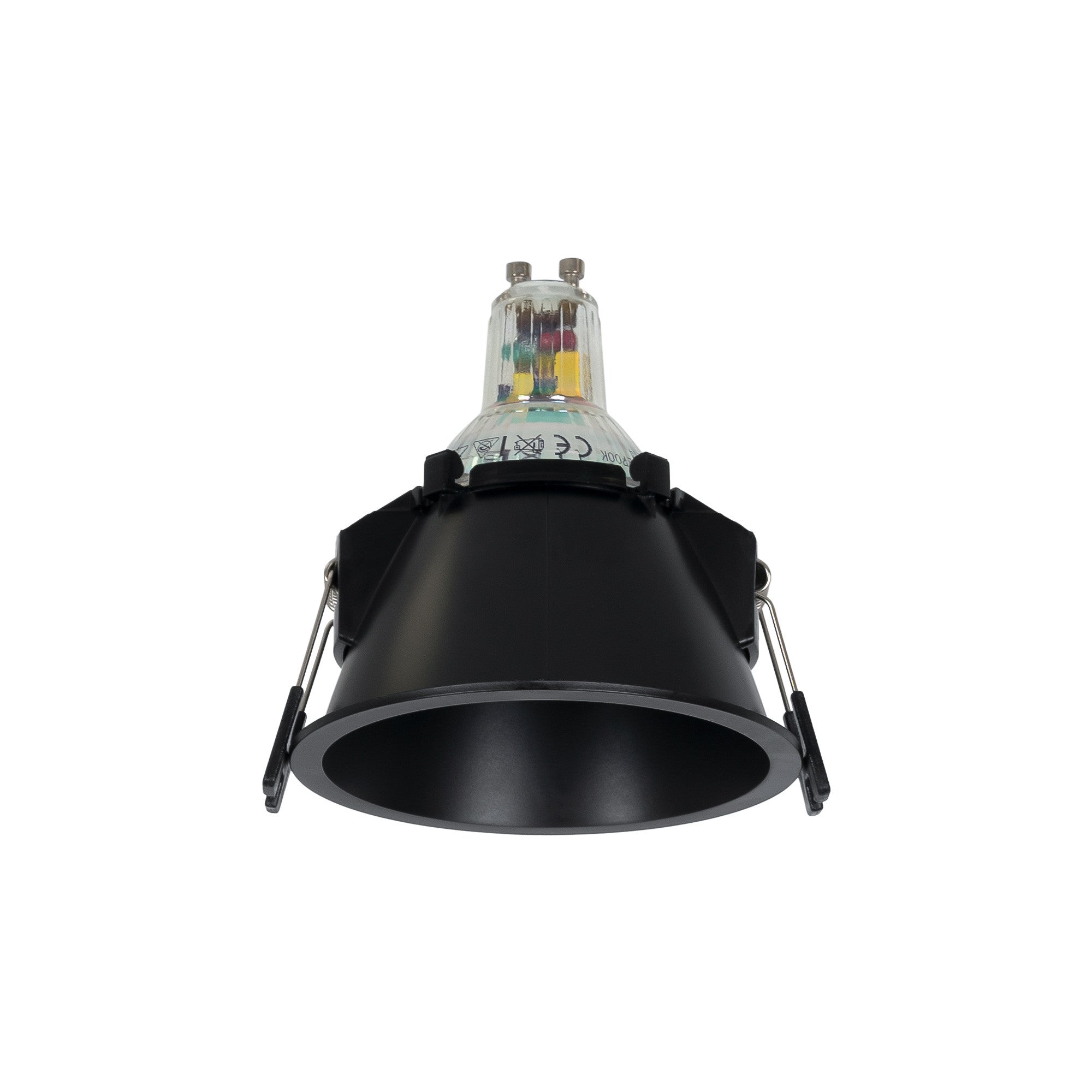 KIT Aro empotrable fijo Ø93mm + Bombilla GU10 5,4W + Portalámparas (40)