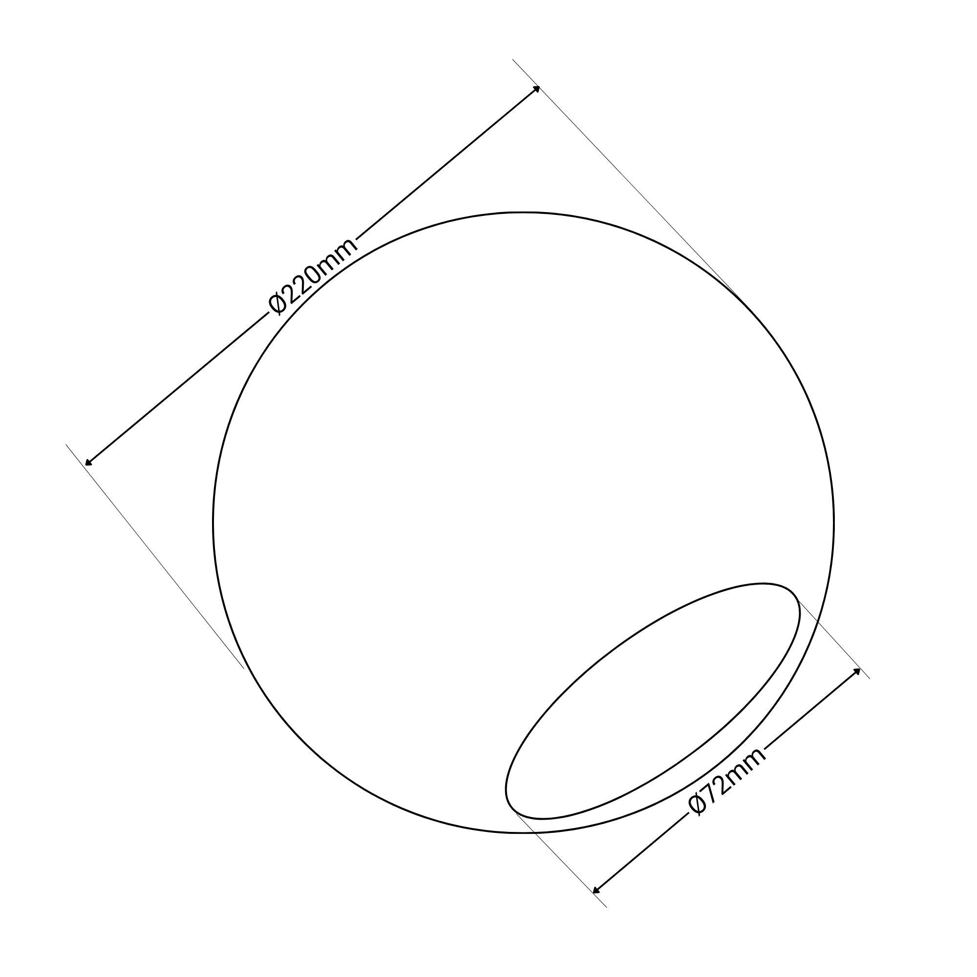 Bola de cristal opalino para recambio - Ø220mm (2)