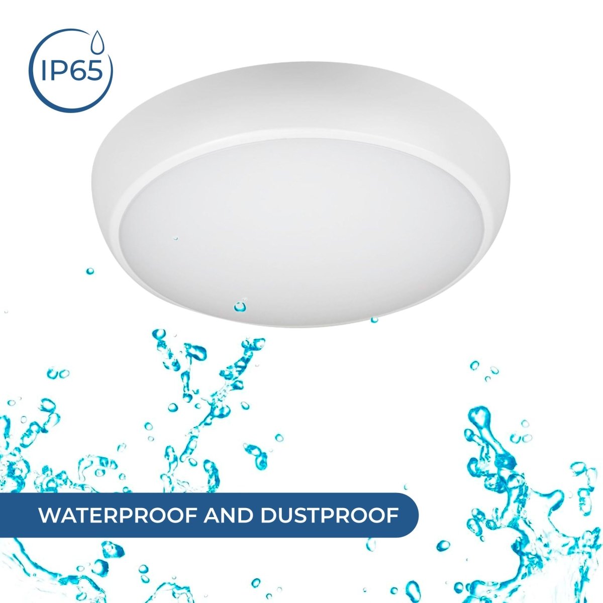 Plafón LED techo estanco / Luz de emergencia - CCT - Potencia ajustable 12W-16W - Ø31cm - IP65 - Barcelona Led-