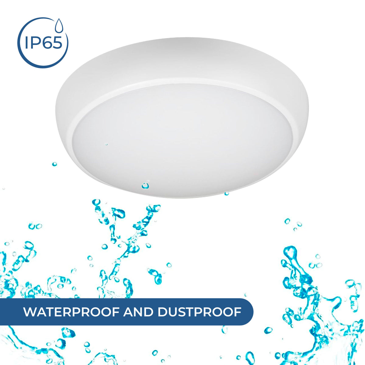 Plafón LED de techo estanco con sensor de movimiento + Luz de emergencia - CCT - Potencia ajustable 12W-16W - Ø31cm - IP65 (15)
