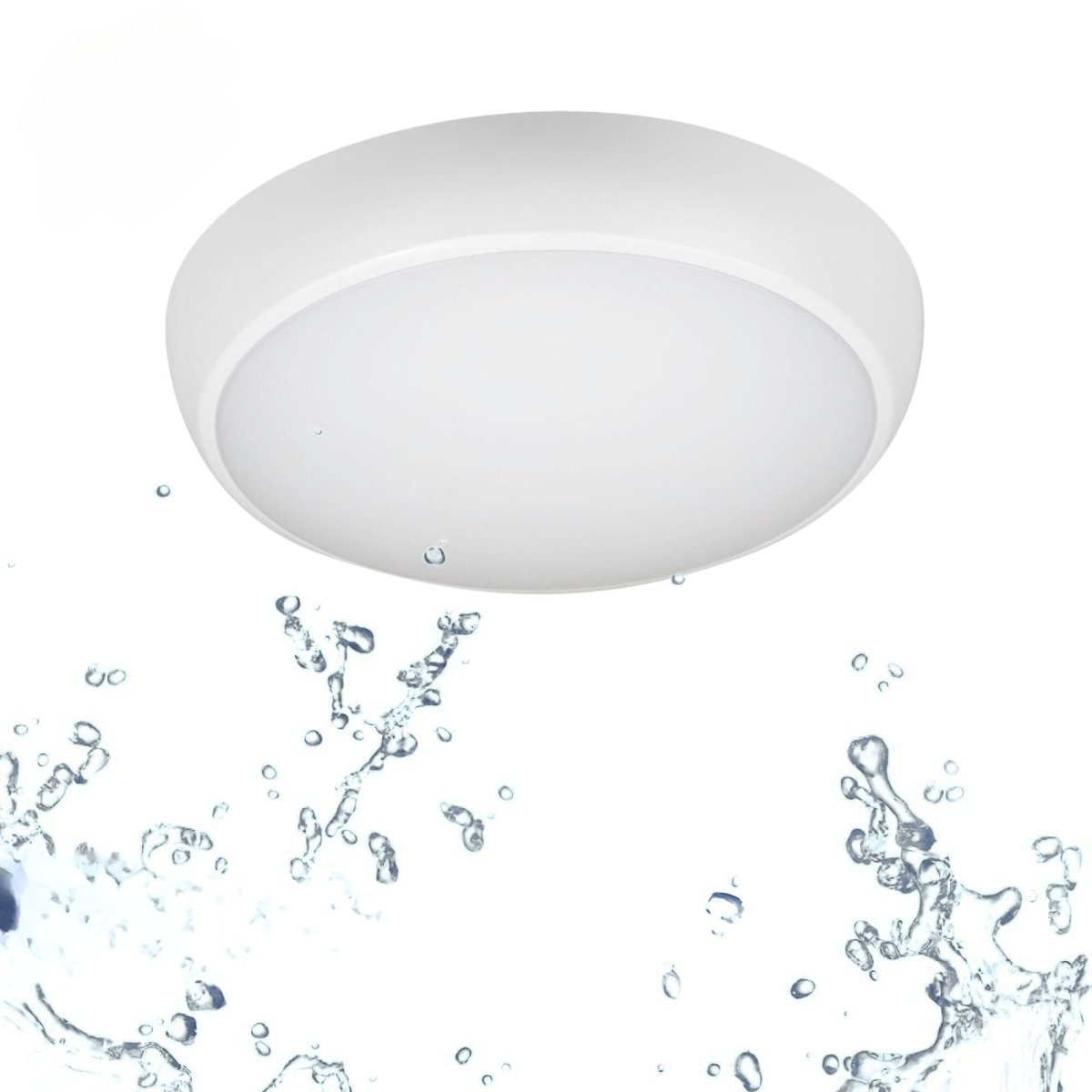 Plafón LED techo estanco / Luz de emergencia - CCT - Potencia ajustable 12W-16W - Ø31cm - IP65 - Barcelona Led-
