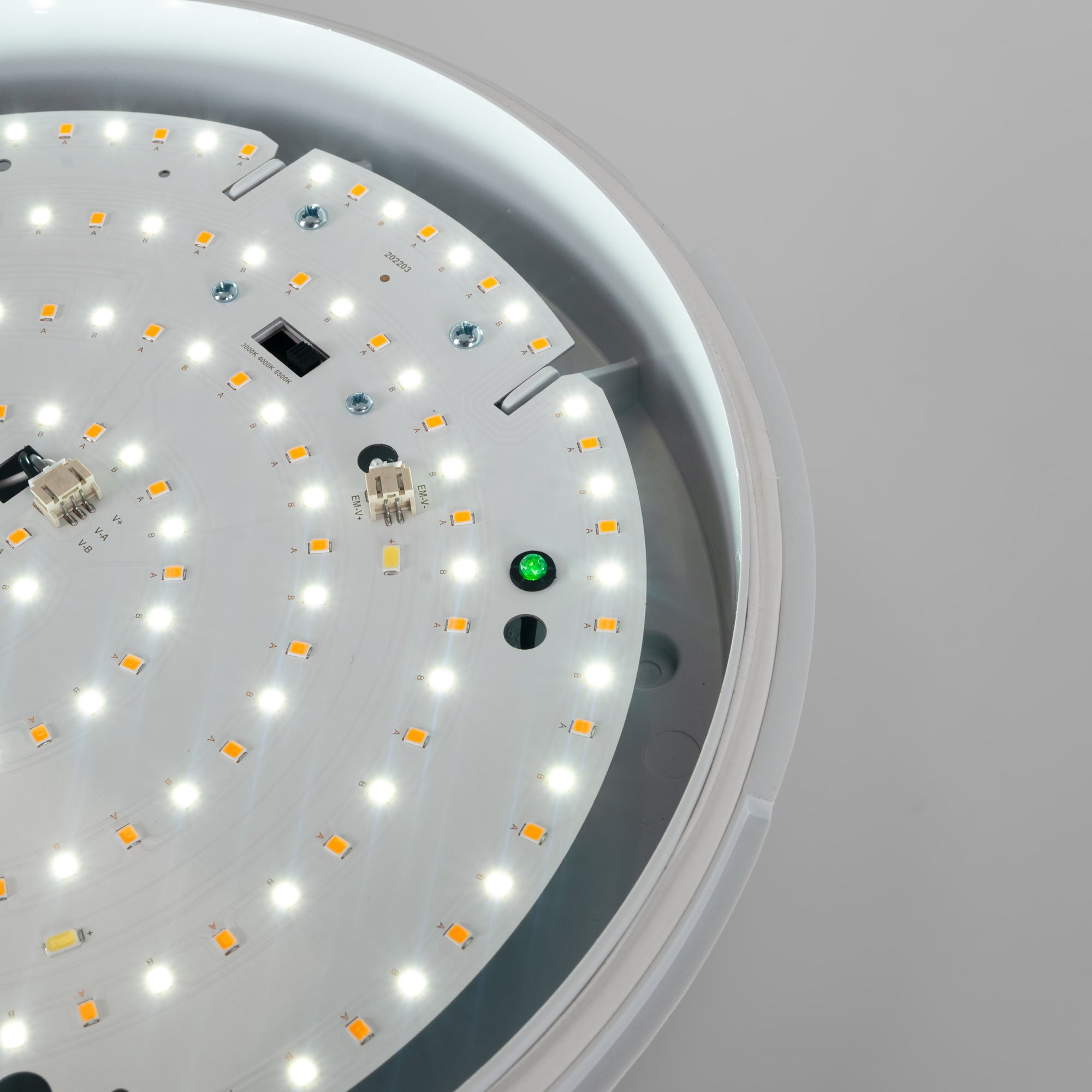 Plafón LED de techo estanco con sensor de movimiento + Luz de emergencia - CCT - Potencia ajustable 12W-16W - Ø31cm - IP65 (6)