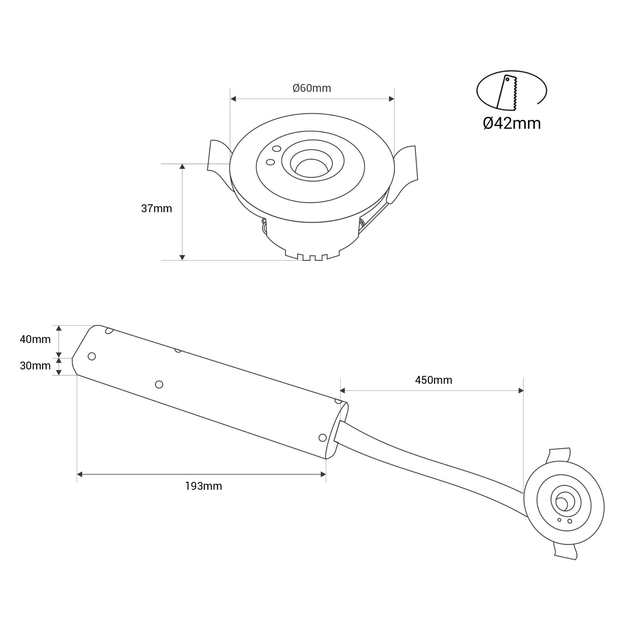 Luz de emergencia 3W tipo downlight - Autonomía 3hs - Ø60mm (14)
