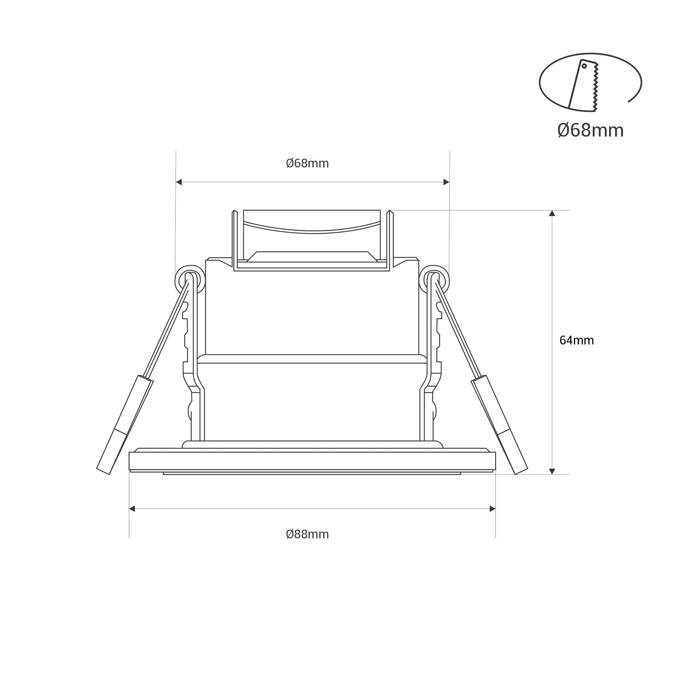 Downlight LED 6W CCT - TRIAC regulable - Corte Ø68mm - IP65 - Blanco (4)