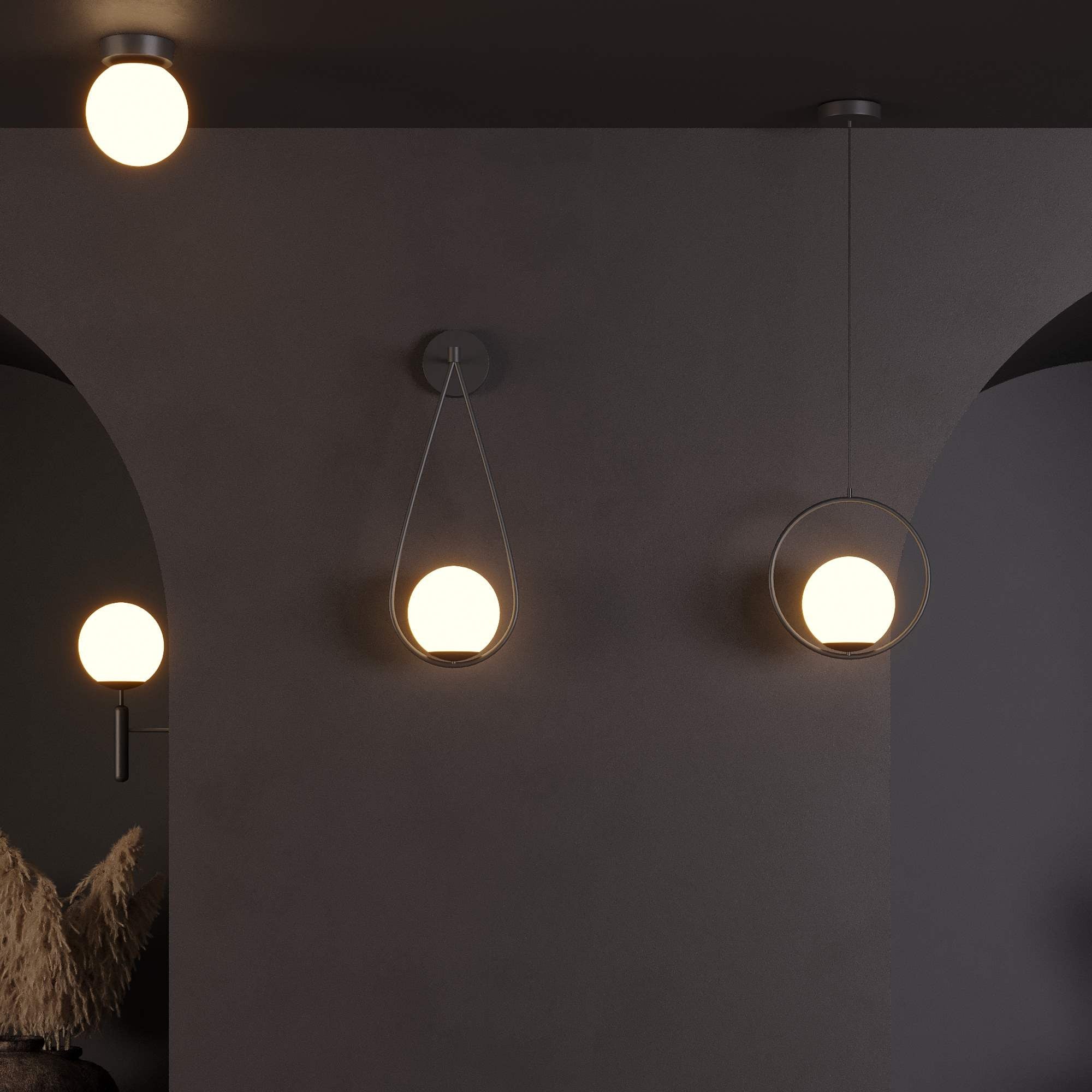 Aplique de pared bola cristal "Elsa" - E14 (46)