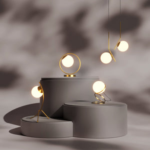 Lámpara de mesa bola cristal "Flix" (17)