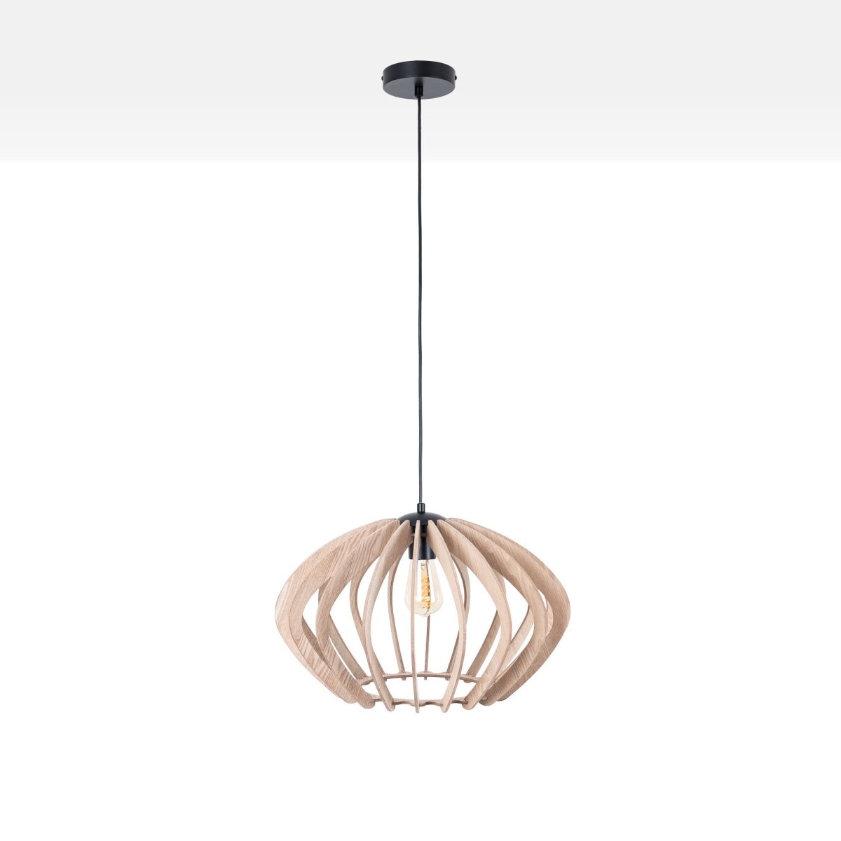 Lámpara colgante madera "Pili" - Ø 48cm - 1 x E27 - Barcelona Led-Decoración