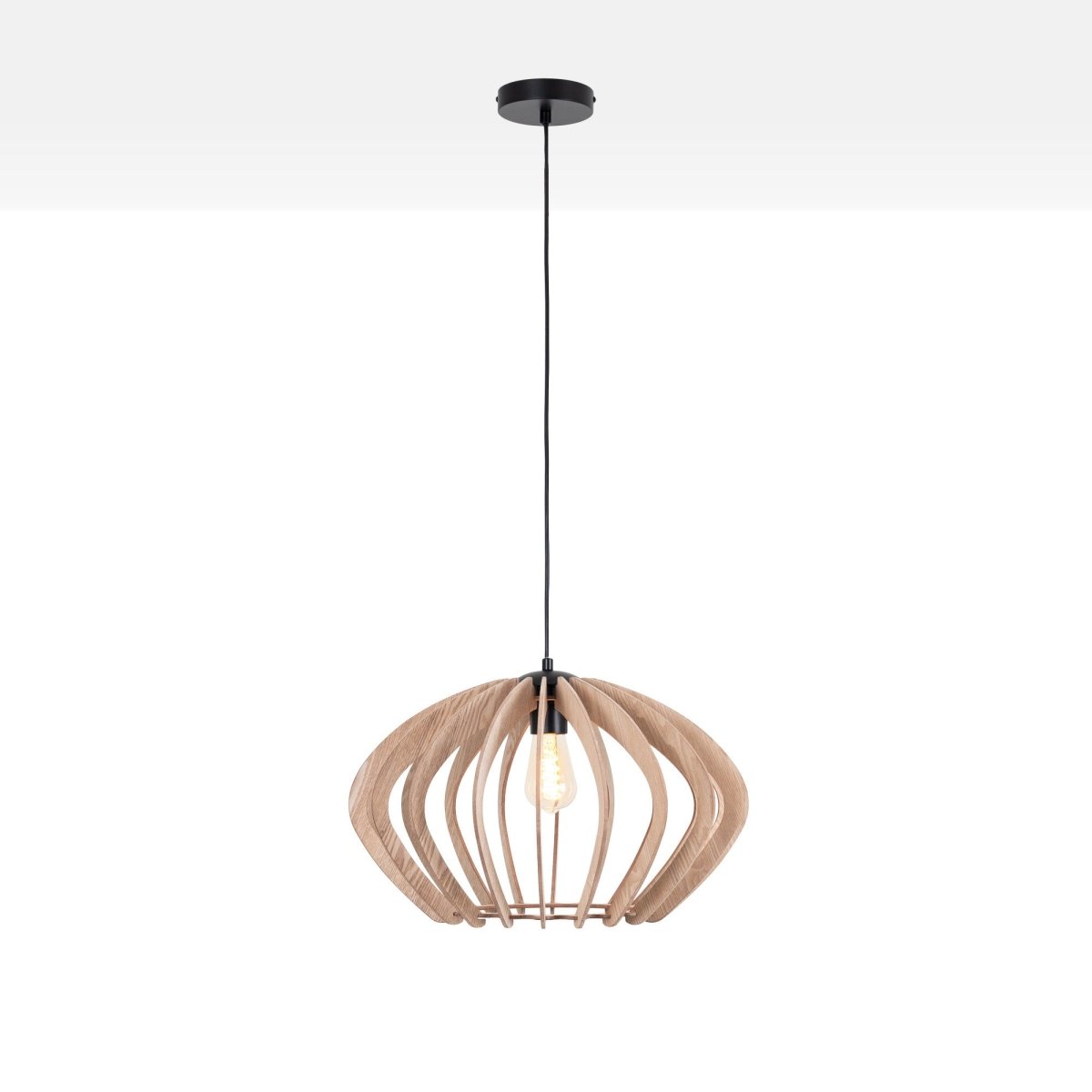 Lámpara colgante madera "Pili" - Ø 48cm - 1 x E27 - Barcelona Led-Decoración
